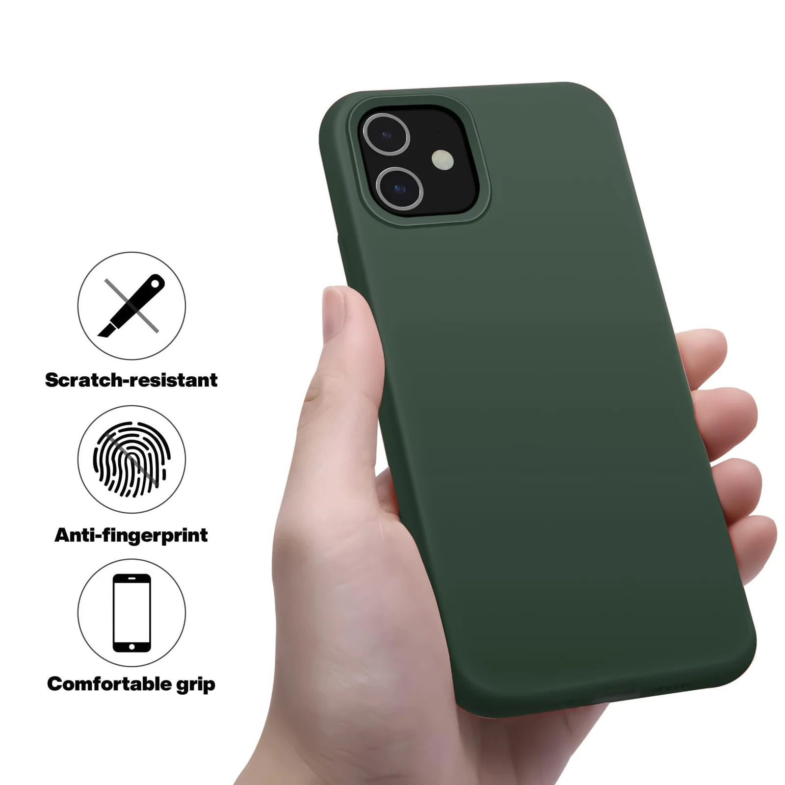 DL3 Mobilak Liquid Silicone Case for iPhone 11 (6.1 Inch), Shock-absorbing protection, Scratch-resistant surface, Soft microfiber lining - Green 2