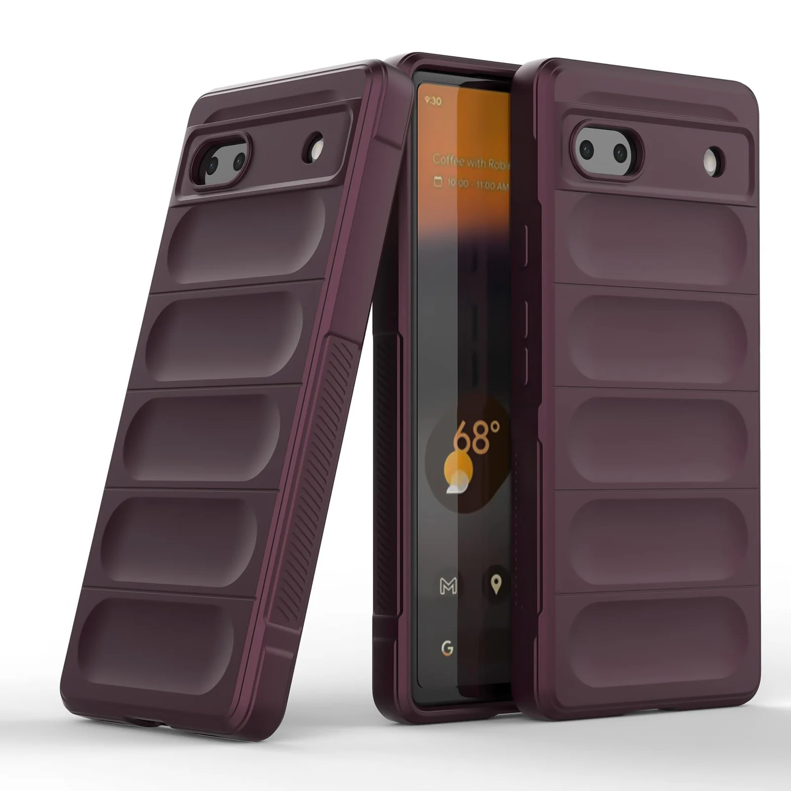 DL3 Mobilak Soft Silicone Protective Case for Google Pixel 6A with Camera Protection and Shockproof Design - Wine Red