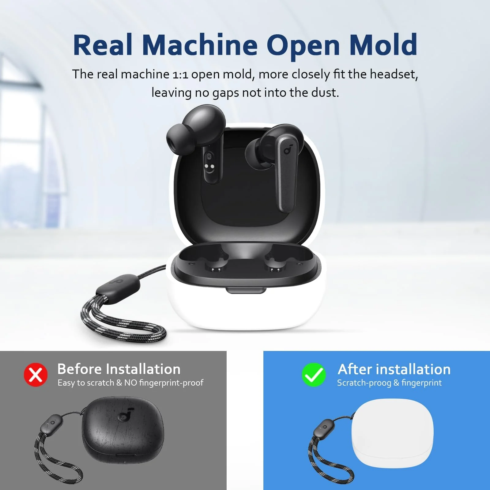 DL3 Mobilak Silicone Cover Case Compatible with Anker Soundcore R50i, Anker Soundcore P20i Portable Protective Case Cover With Keychain - White