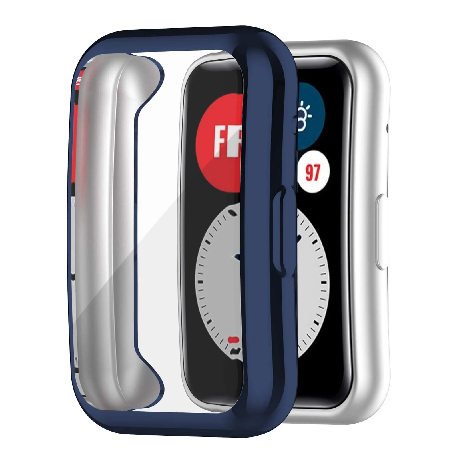 DL3 Mobilak Case Compatible with Huawei Watch Fit Case Watch Soft TPU Shockproof Cover Slim Guard Thin Bumper Shell Protector For Watch Fit - Blue
