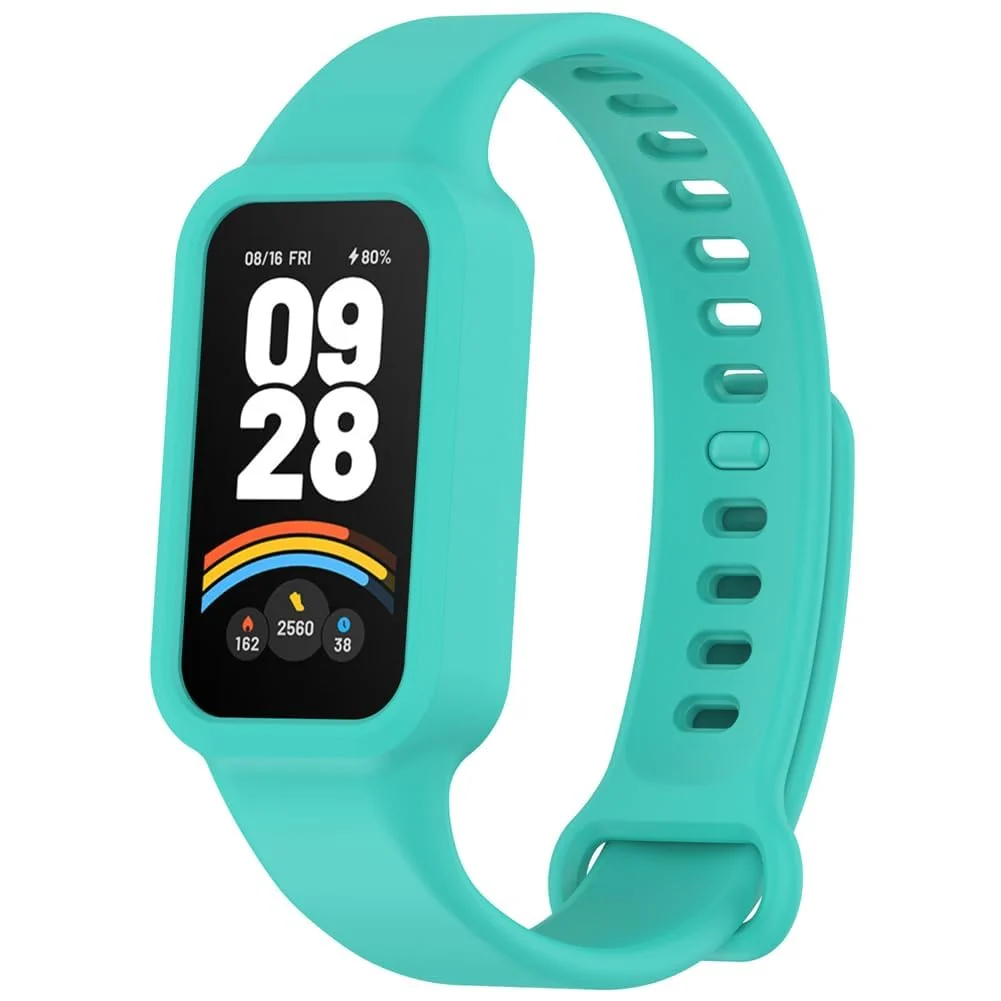 DL3 Mobilak Compatible with Xiaomi Smart Band 9 Active/Xiaomi Redmi Smart Band 3 Replacement Silicone Wrist Strap Bracelet Band Soft And Durable Watch Accessories - Mint Green
