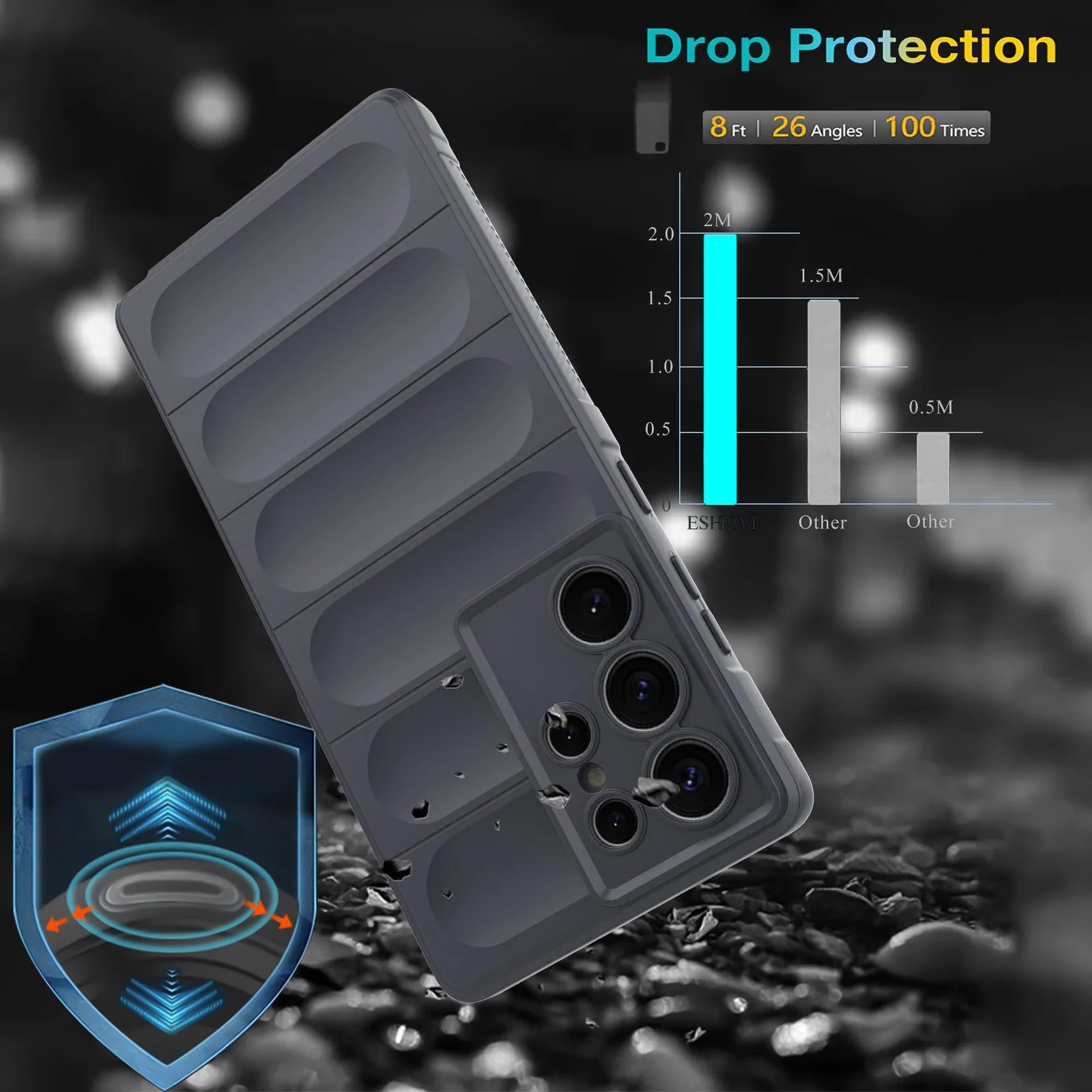 DL3 Mobilak Flexible Silicone and TPU Protective Case with Camera Protection for Samsung Galaxy S25 Ultra - Dark Gray