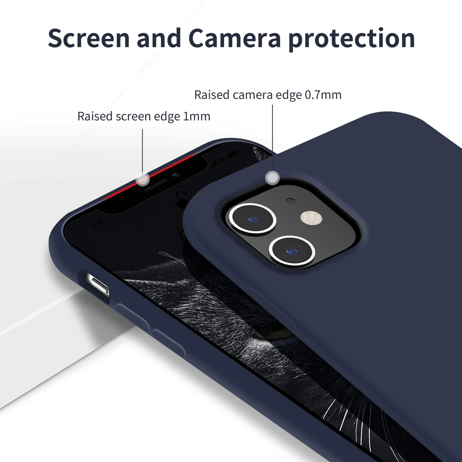 DL3 Mobilak Liquid Silicone Case for iPhone 11 (6.1 Inch), Shock-absorbing protection, Scratch-resistant surface, Soft microfiber lining - Midnight Blue