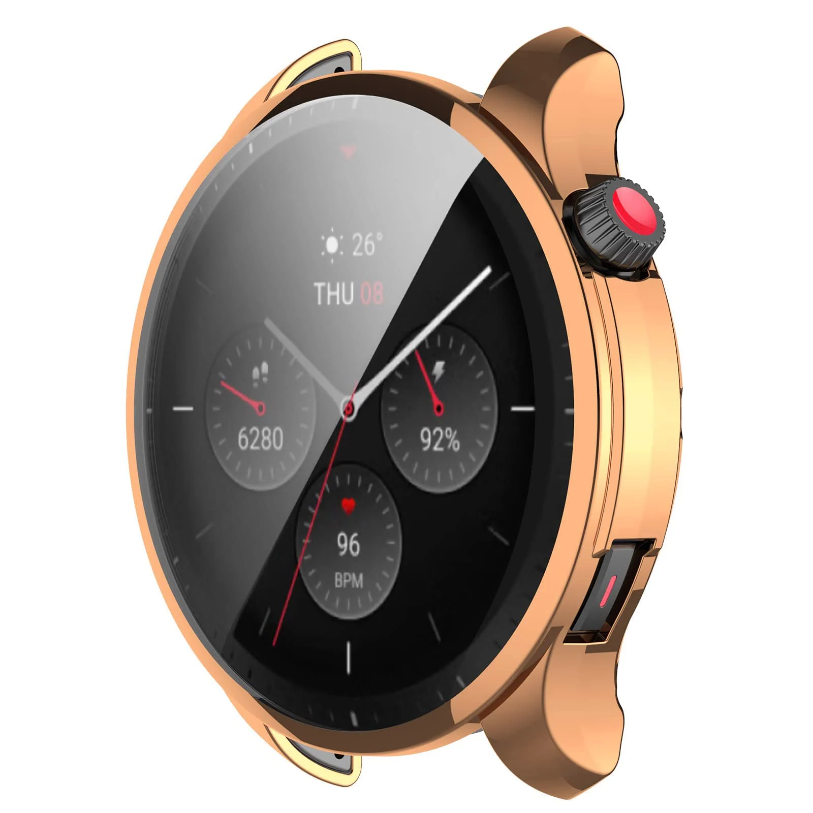DL3 Mobilak Case Compatible with Amazfit GTR 4 / GTR4 Pro Case Watch Soft TPU Shockproof Cover Slim Guard Thin Bumper Shell Protector - Rose Gold