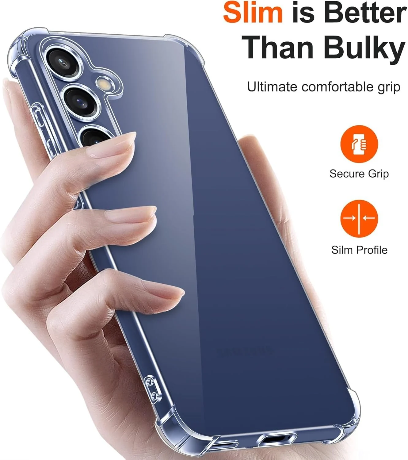 DL3 MOBILAK Case Compatible with Samsung Galaxy S25 FE, Cover SiliconeTransparent TPU Gorilla Anti-shock Protector Camera Shockproof Corners - Clear