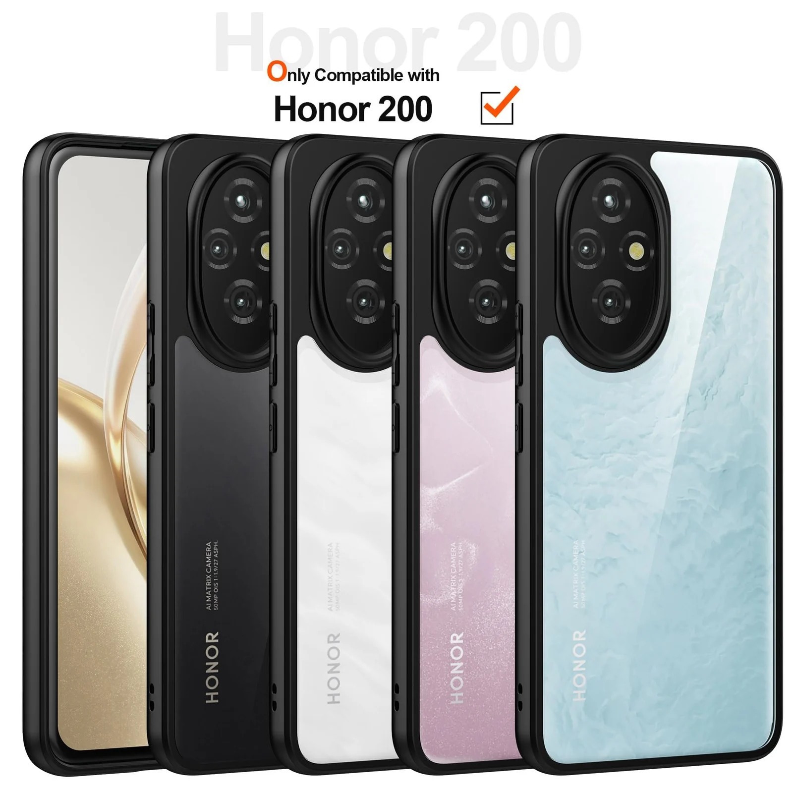 DL3 Mobilak Silicone Protective Case for Honor 200 5G, Camera protection, Shock-absorbing protection, Scratch-resistant surface - Black