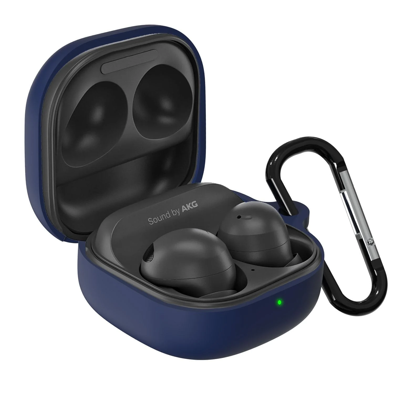 DL3 Mobilak Compatible with Samsung Galaxy Buds 2 pro/Buds 2 / Buds Pro/Galaxy Buds Live Cover, Soft Silicone Shockproof Protective Earbuds with Carabiner, Front LED Visible