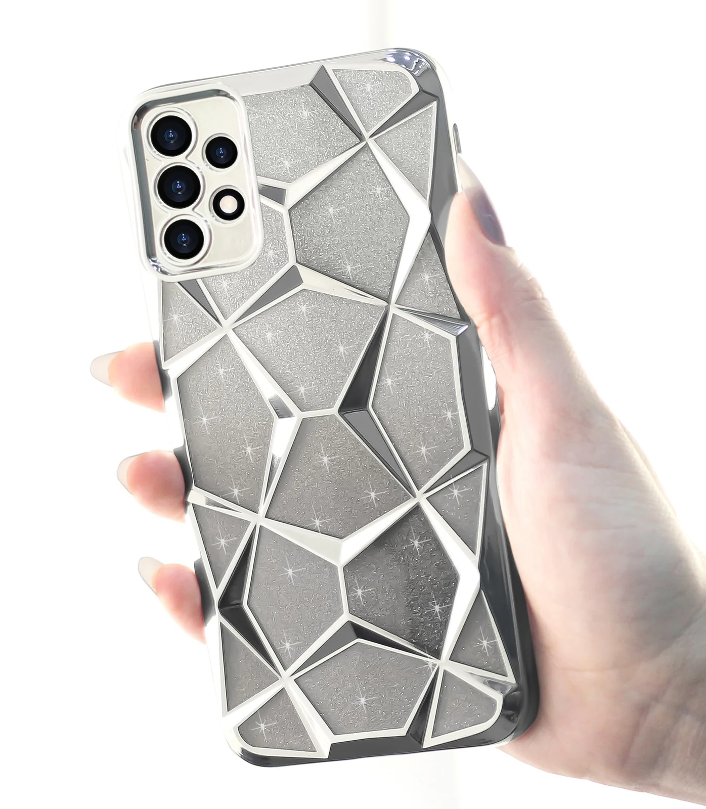 DL3 Mobilak Glitter Rhinestone Protective Case for Samsung Galaxy A13 with Camera Protection and Shockproof Design