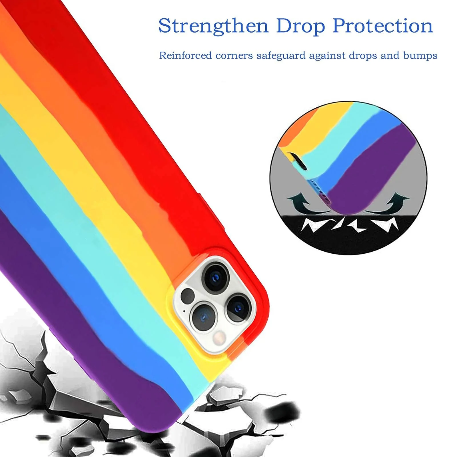 DL3 Mobilak Liquid Silicone Protective Case for iPhone 14 (6.1 Inch) with Camera Protection and Microfiber Lining - Multicolor 2