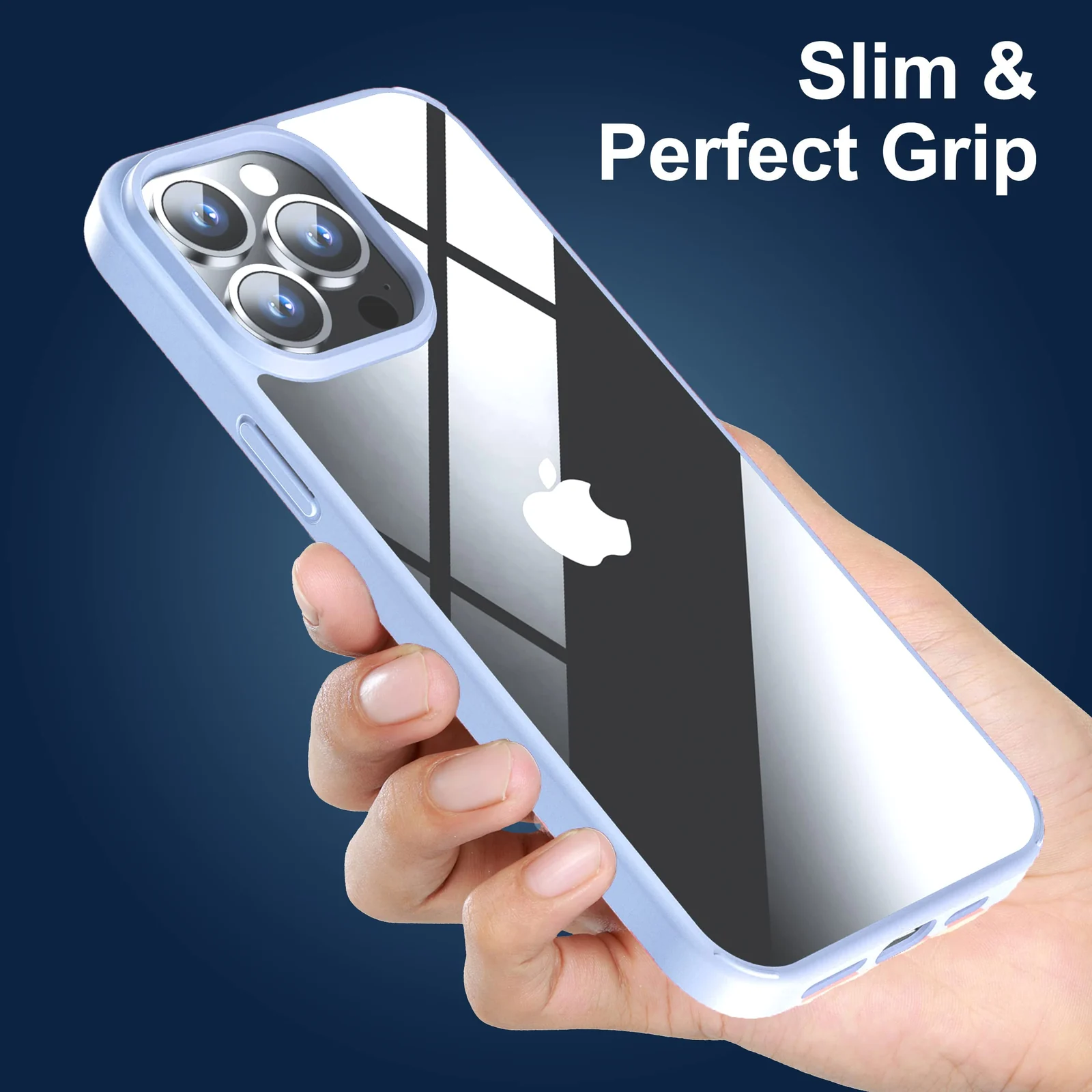DL3 Mobilak Clear PC and TPU Protective Case for iPhone 13 Pro with Military-Grade Protection and Anti-Yellowing Design - Baby Blue