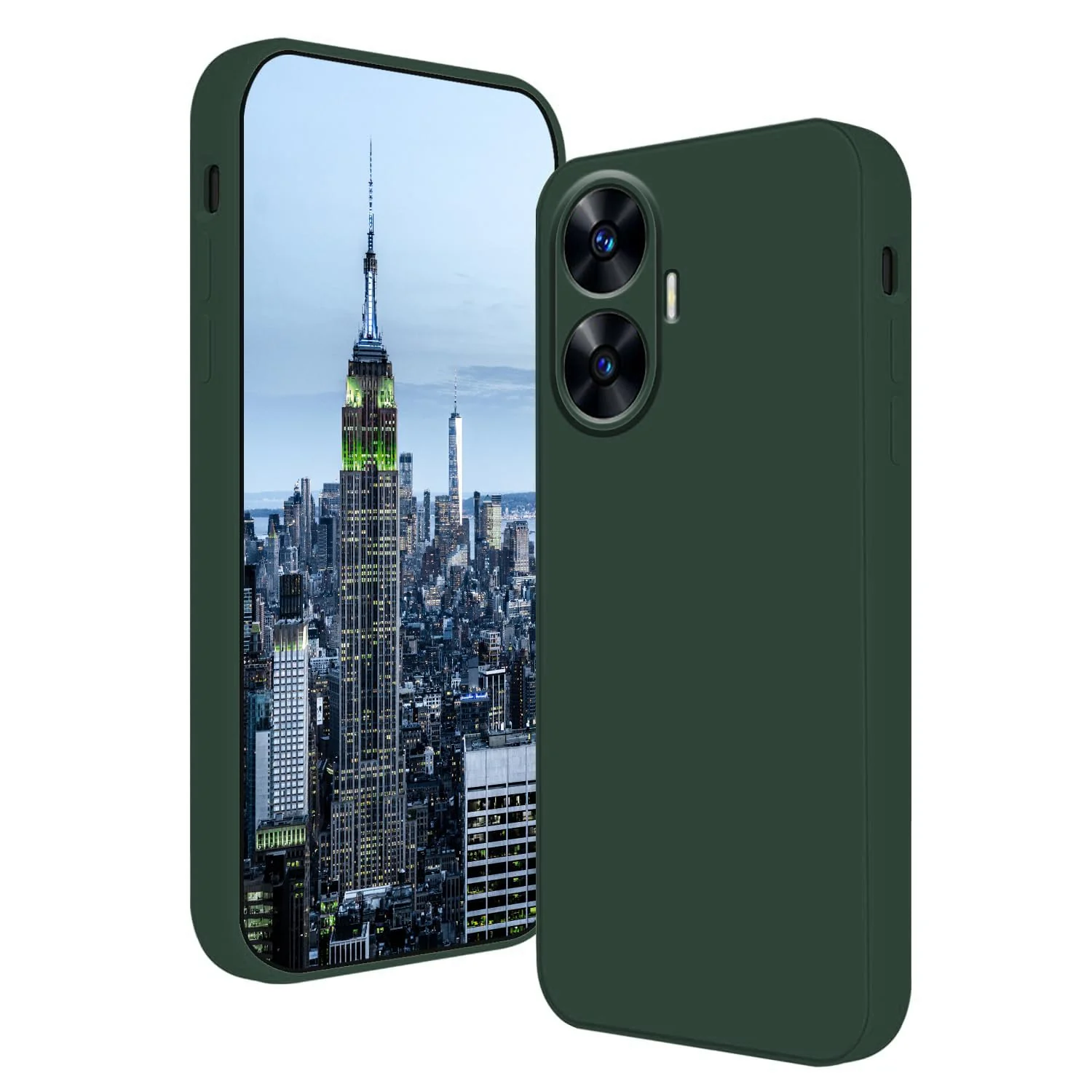 DL3 Mobilak Silicone Protective Case for realme C55 / realme Narzo N55, Shock-absorbing protection, Scratch-resistant surface, Soft microfiber lining - Green