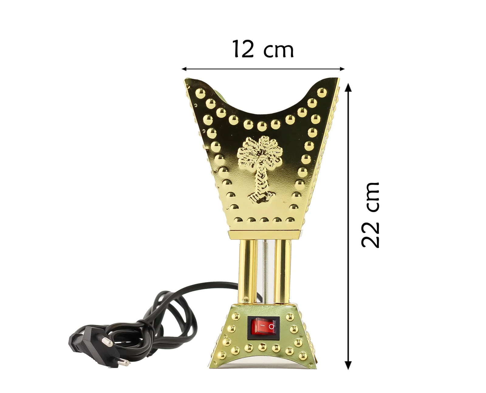 Mobigon Arabian Electric Incense Burners metal Vintage Arabic Burner, Middle Eastern Incense Holder- Electric Incense Burner Bakhoor Suitable For Arabian Oud, Home, Hotel Decor - Gold