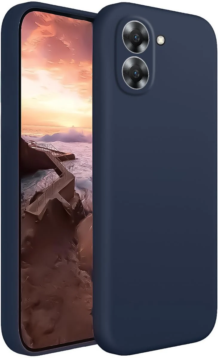 Dl3 Mobilak Case Compatible with Realme 10 Liquid Silicone Case Shockproof Soft TPU Slim Back Cover (Blue)