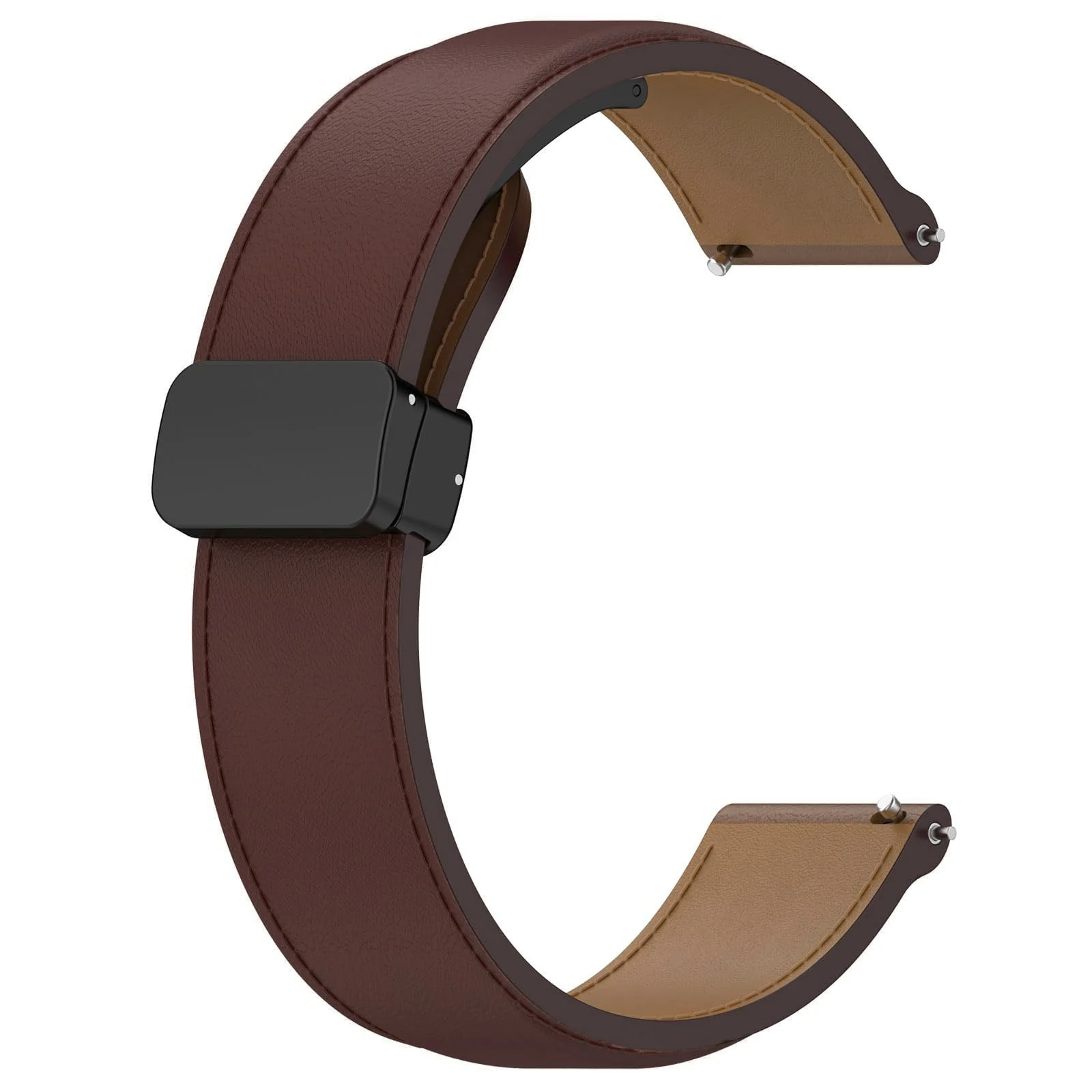 DL3 Mobilak Leather Bands 22MM Compatible with Samsung Galaxy Watch3 45mm/Galaxy 46mm/Gear S3, Leather Magnetic Buckle Design Strap Compatible with Huawei Watch GT4 GT3 46MM/GT2E/GT2 - Dark Brown