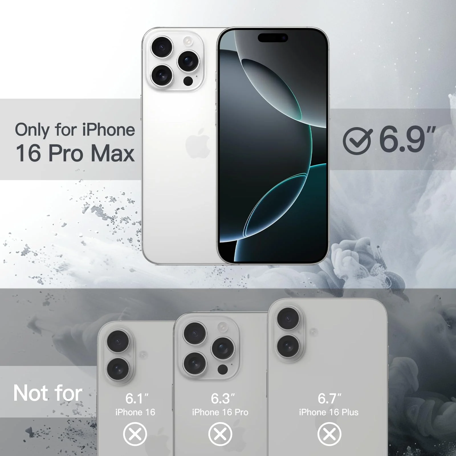 DL3 Mobilak Translucent Matte Case for iPhone 16 Pro Max 6.9-Inch Compatible with, Compatible with MagSafe accessories, Shock-absorbing protection, Scratch-resistant surface - White