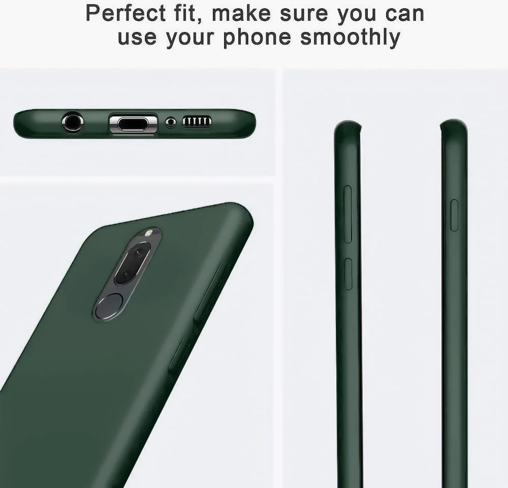 DL3 Mobilak Huawei Mate 10 Lite Case, Soft Flexible Silicone Gel Rubber Bumper Cover, Full Body Shockproof Protective Phone Case - Green