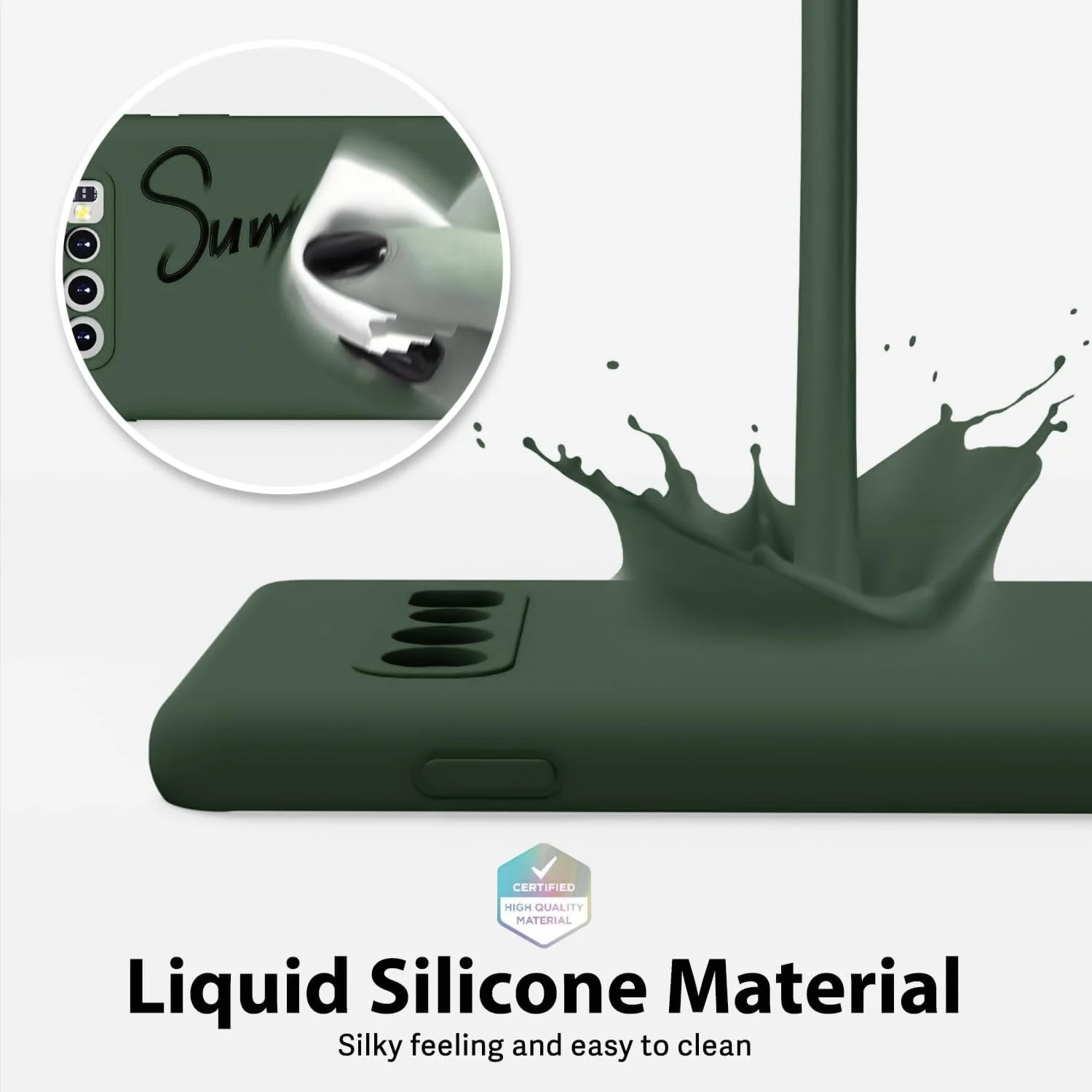 DL3 Mobilak Liquid Silicone Protective Case with Soft Microfiber Lining with Full Camera Protection for Samsung Galaxy S10 - Green