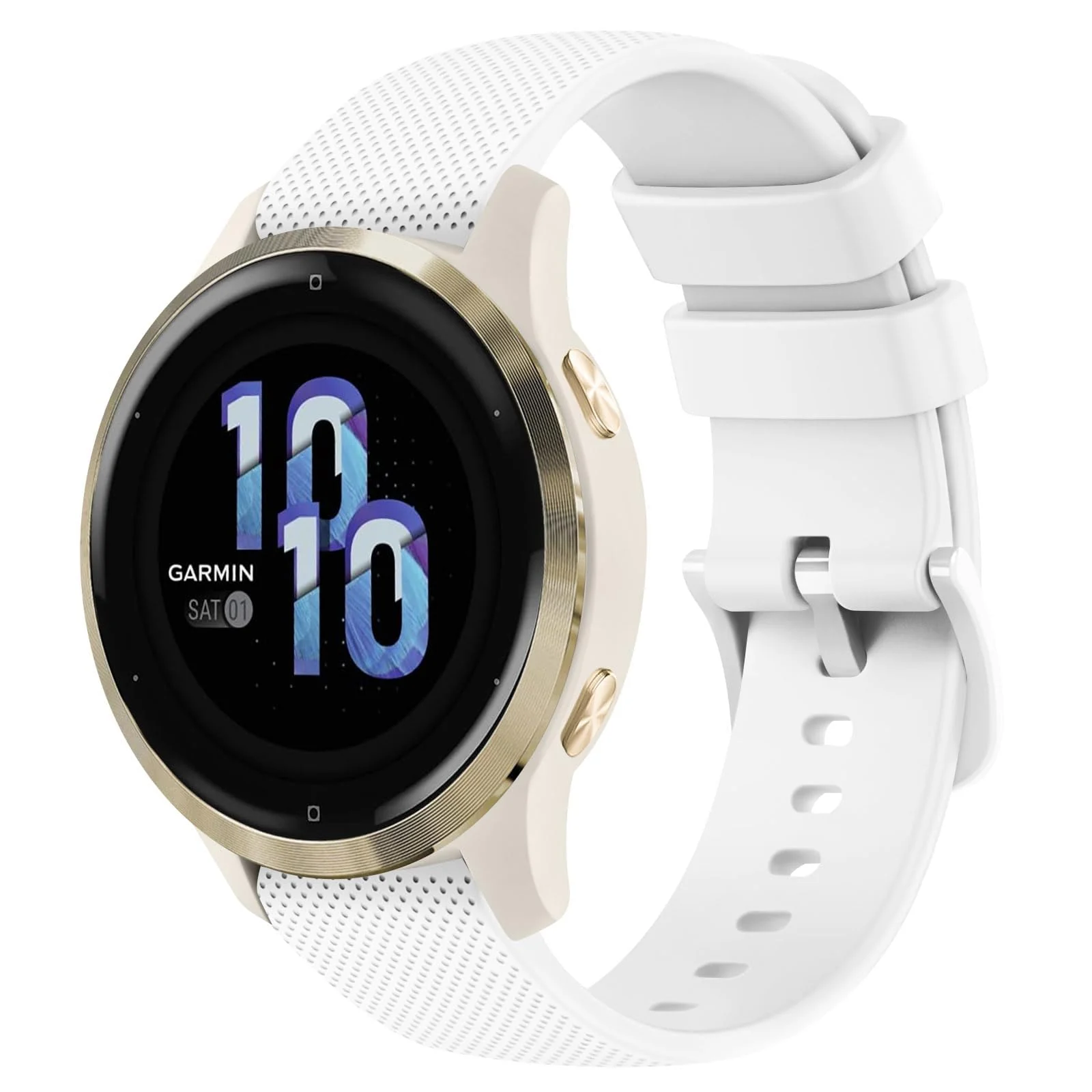 DL3 Mobilak Silicone Buckle Band 22MM Strap For Xiaomi Redmi Watch 5 Active/5 Lite/Samsung Galaxy Watch 3 45mm/Watch 46mm/Gear S3/For Huawei watch GT5 GT4 GT3 GT2 GT 46MM/GT2E/GT2 Pro/GT 3 Pro/GT5 Pro - White
