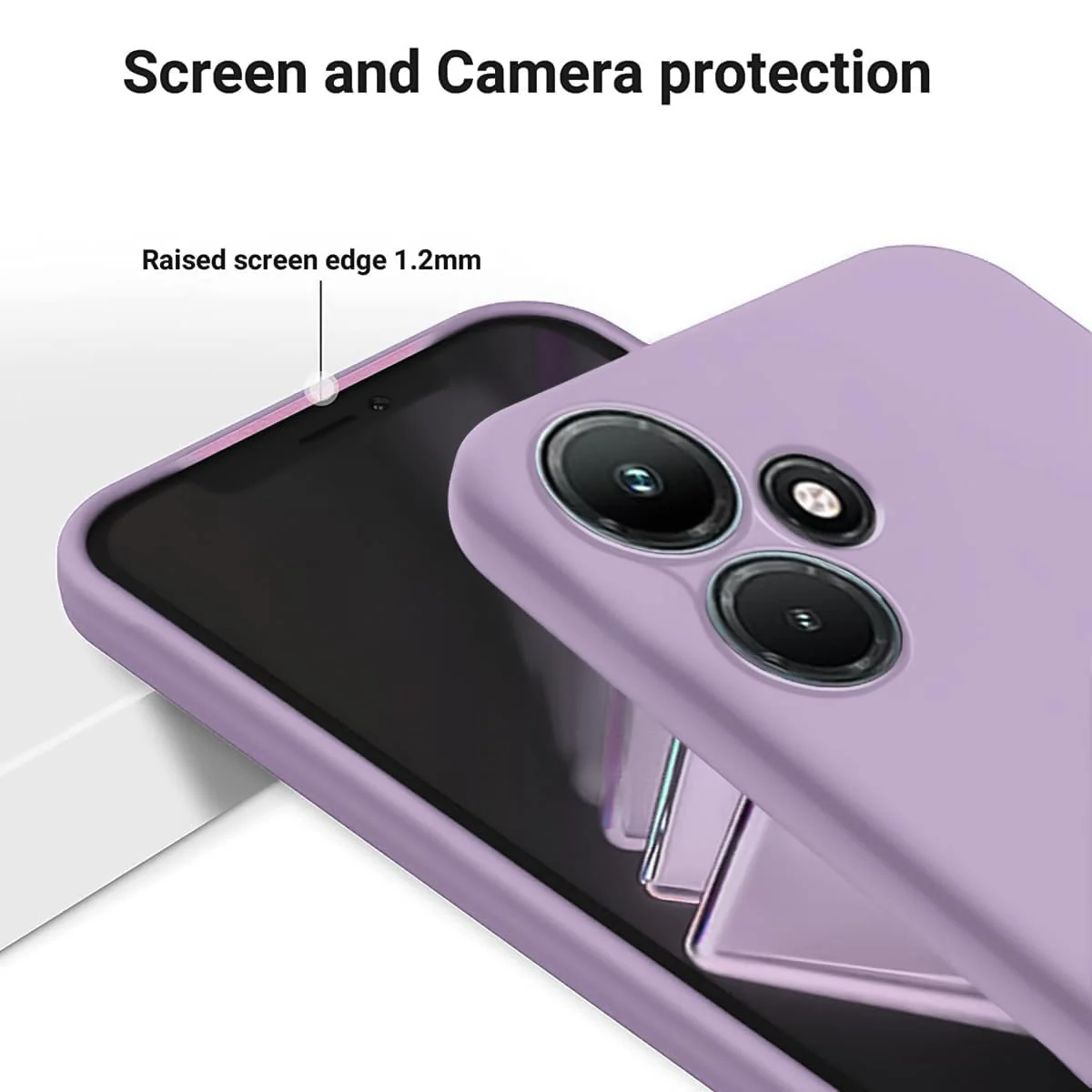 DL3 Mobilak Liquid Silicone Protective Case with Soft Microfiber Lining with Full Camera Protection for Infinix Hot 30i - Lavender