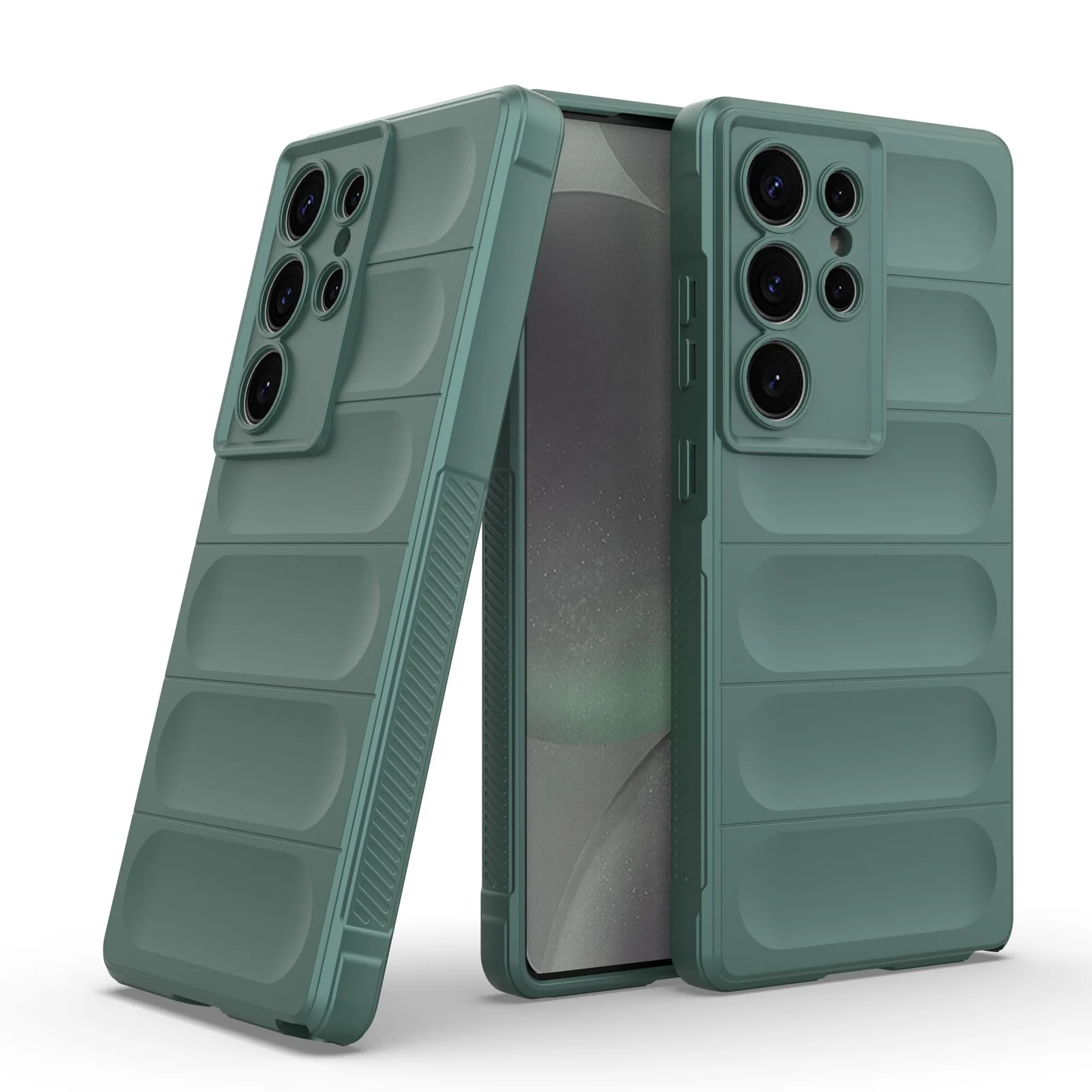DL3 Mobilak Flexible Silicone and TPU Protective Case with Camera Protection for Samsung Galaxy S25 Ultra - Green