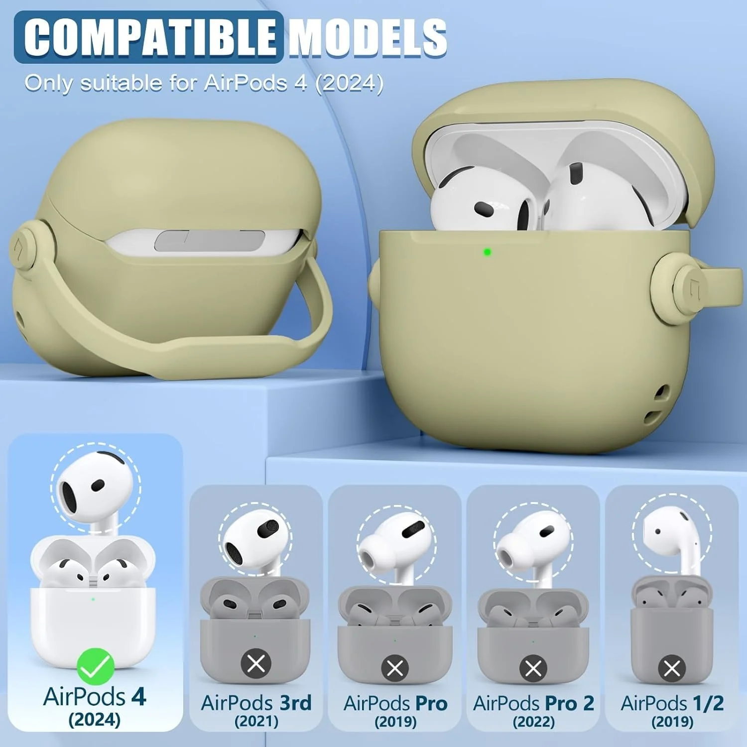DL3 Mobilak Protective Case for AirPods Pro 2 [With Closure Lid] [Front LED Visible] [With Wrist Strap] Skin Case Compatible with 2022 AirPods Pro 2nd Generation - Straw Yellow