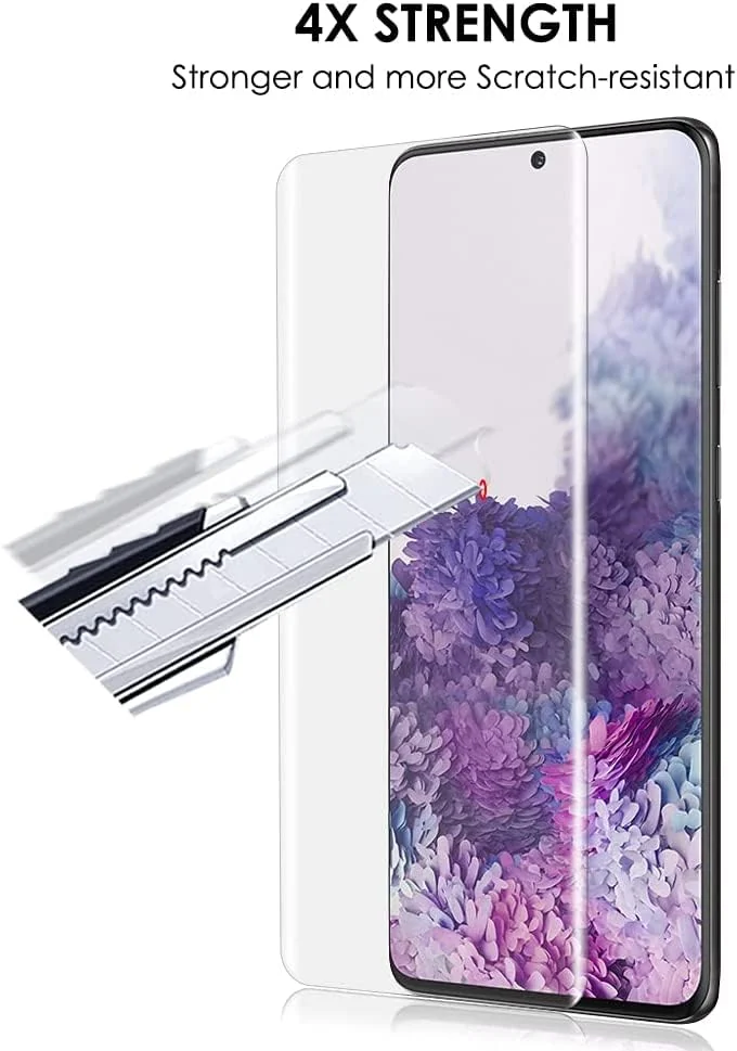 DL3 Mobilak Screen Protector Samsung Galaxy S20+/S20 Plus [Liquid UV Tempered Glass] Full Screen [Sensitive Touch][Fingerprint Sensor Compatible] HD - Clear
