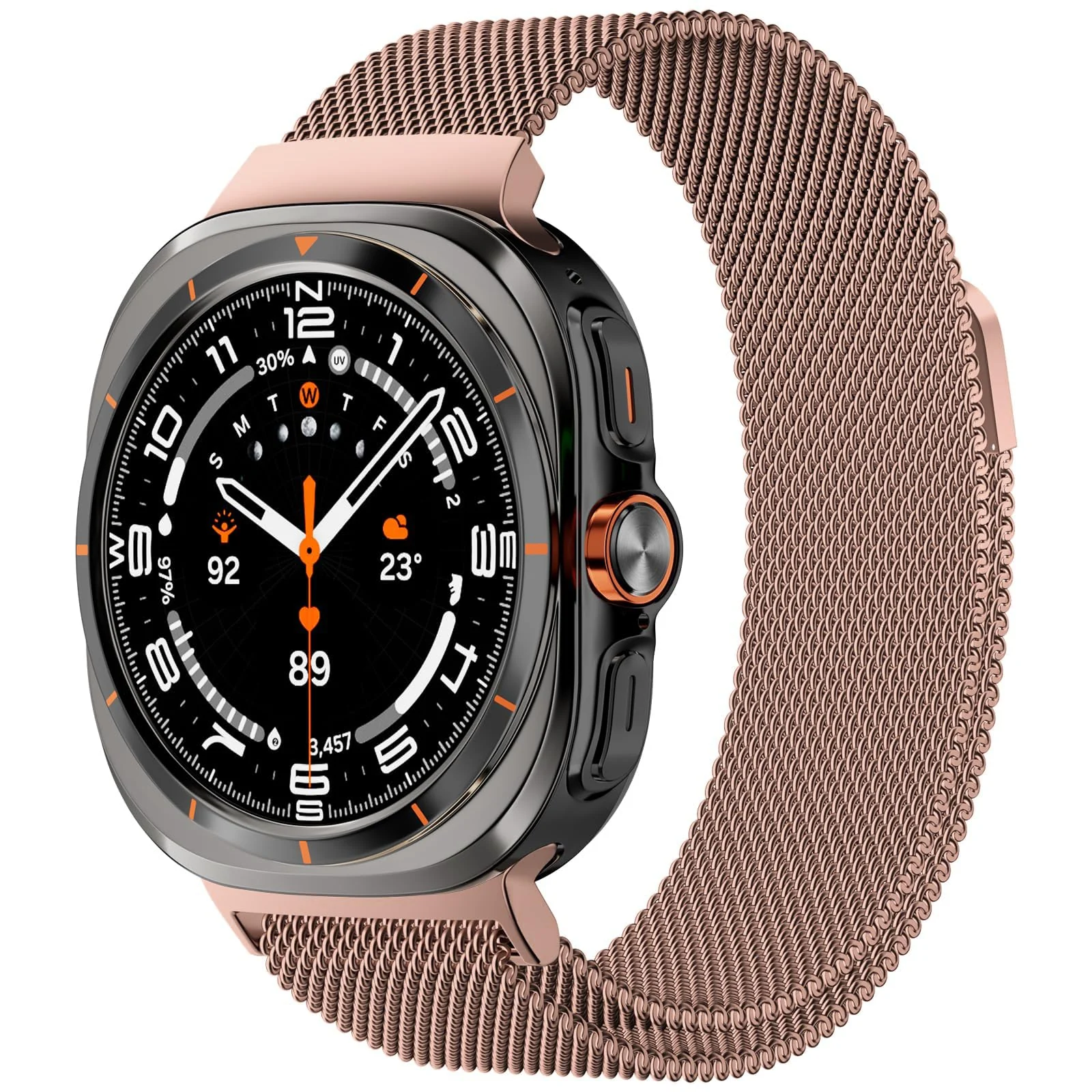 DL3 MOBILAK Milanese Magnetic Stainless-Steel Watch Strap for Samsung Galaxy Watch Ultra 47MM (2026 and 2025 and 2024) - A-Rose Gold