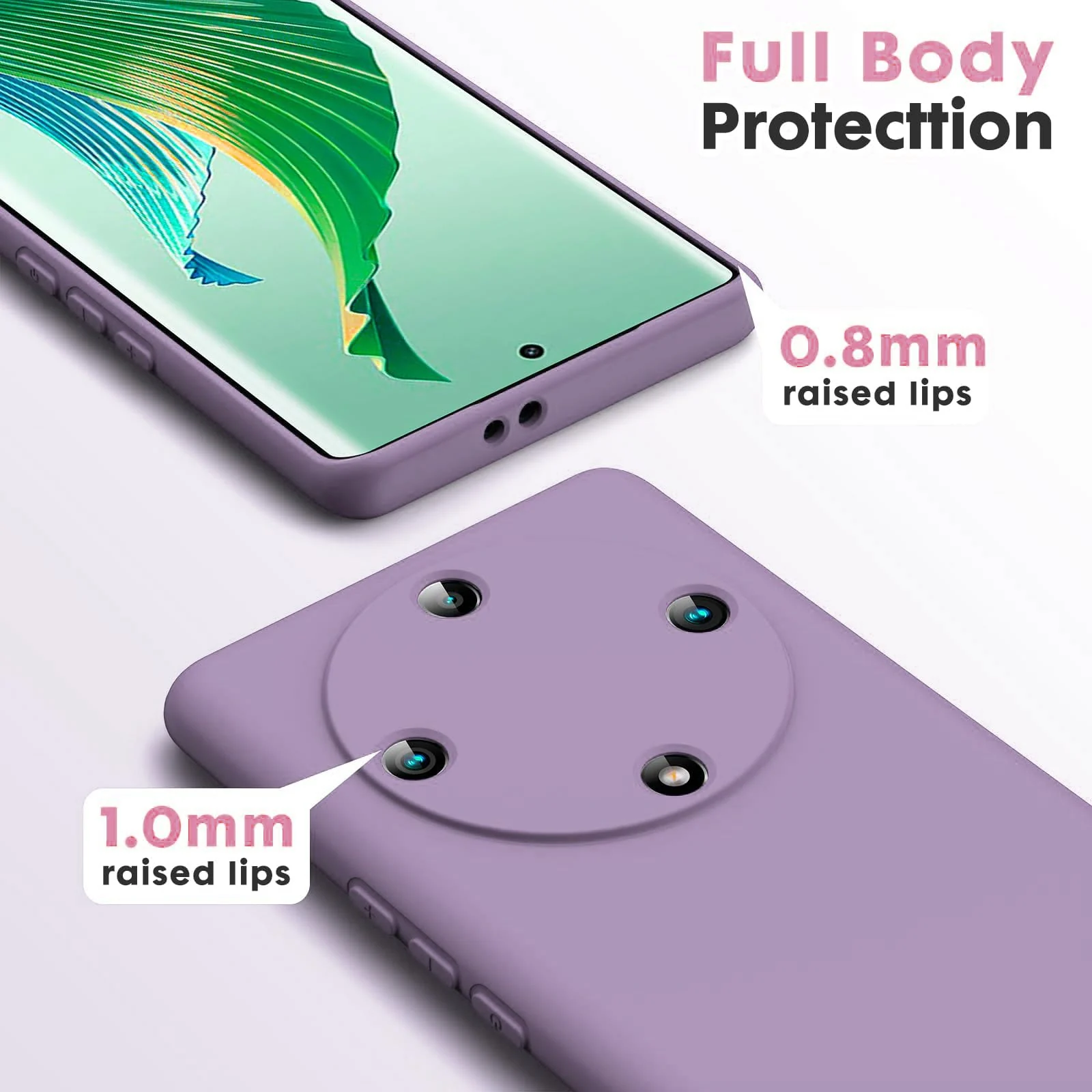 DL3 Mobilak Silicone Protective Case for Honor X9a, Shock-absorbing protection, Scratch-resistant surface, Soft microfiber lining - Lavender