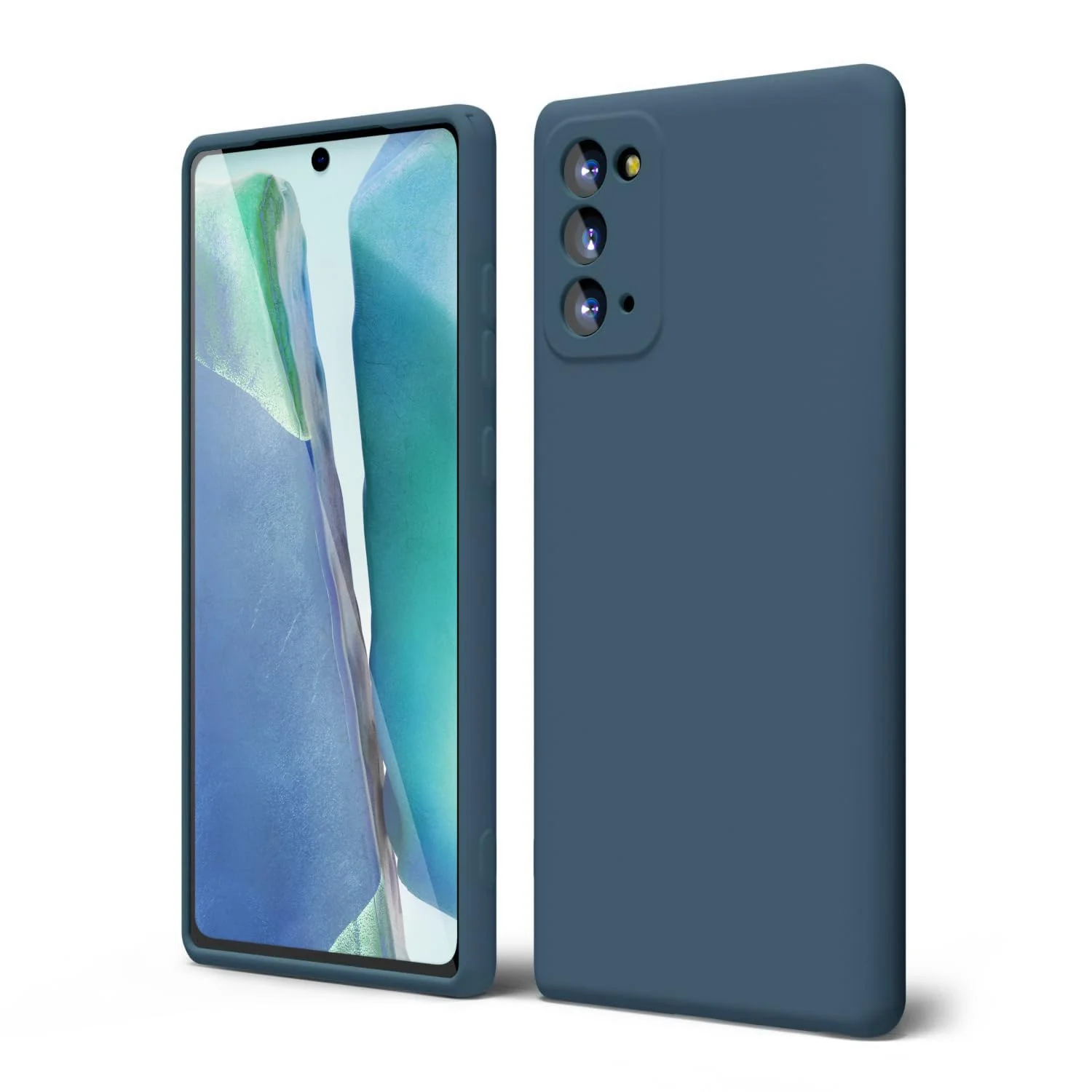 "DL3 Mobilak Liquid Silicone Case for Samsung Galaxy Note 20 5G (6.7""), Shock-absorbing protection, Scratch-resistant surface, Soft microfiber lining - Blue"