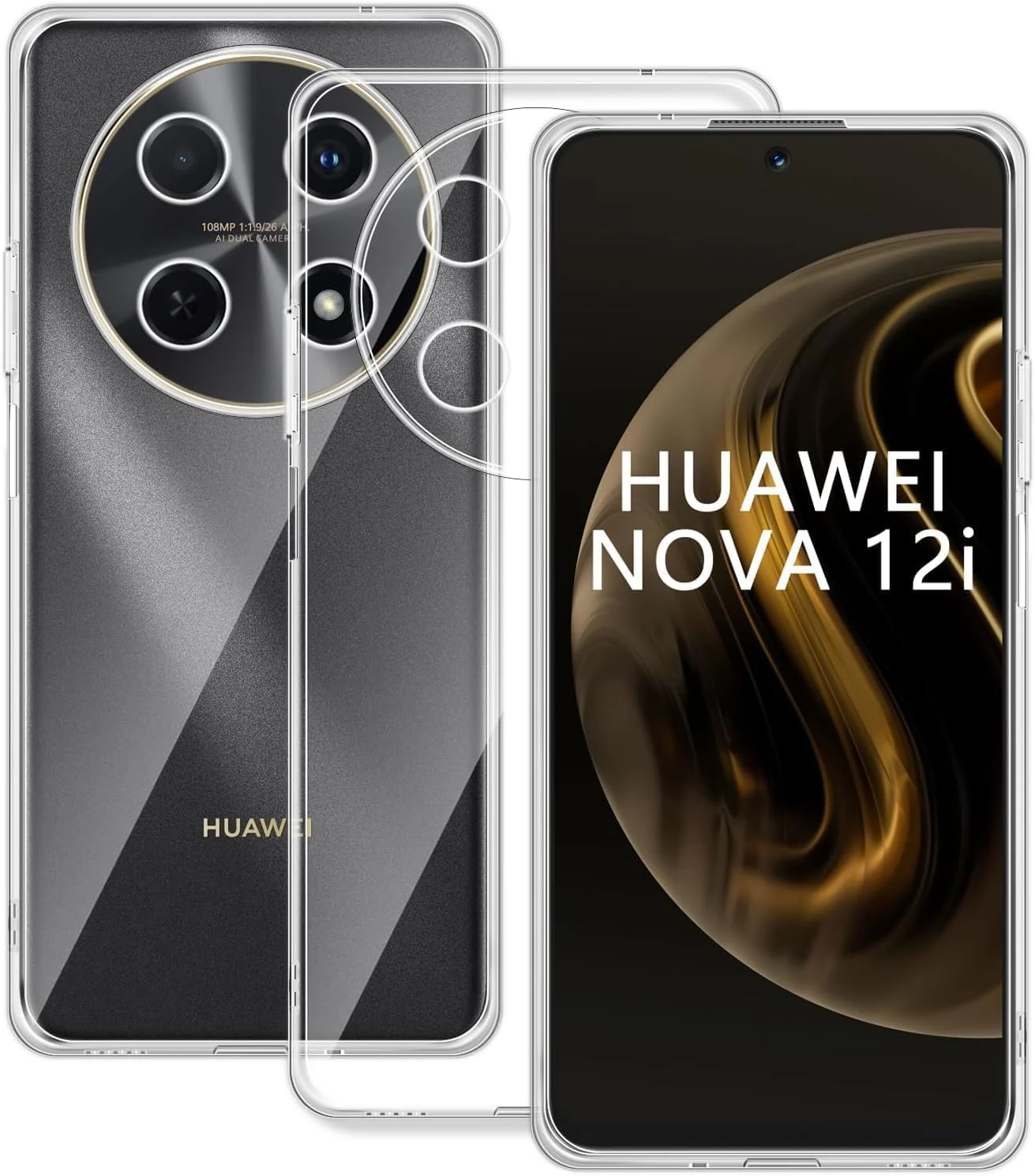 Mobigon Case Compatible with Huawei Nova 12i, Case Crystal Soft TPU Gel Case Flexible Silicone Anti-Scratch Camera Protection TPU Cover - Clear
