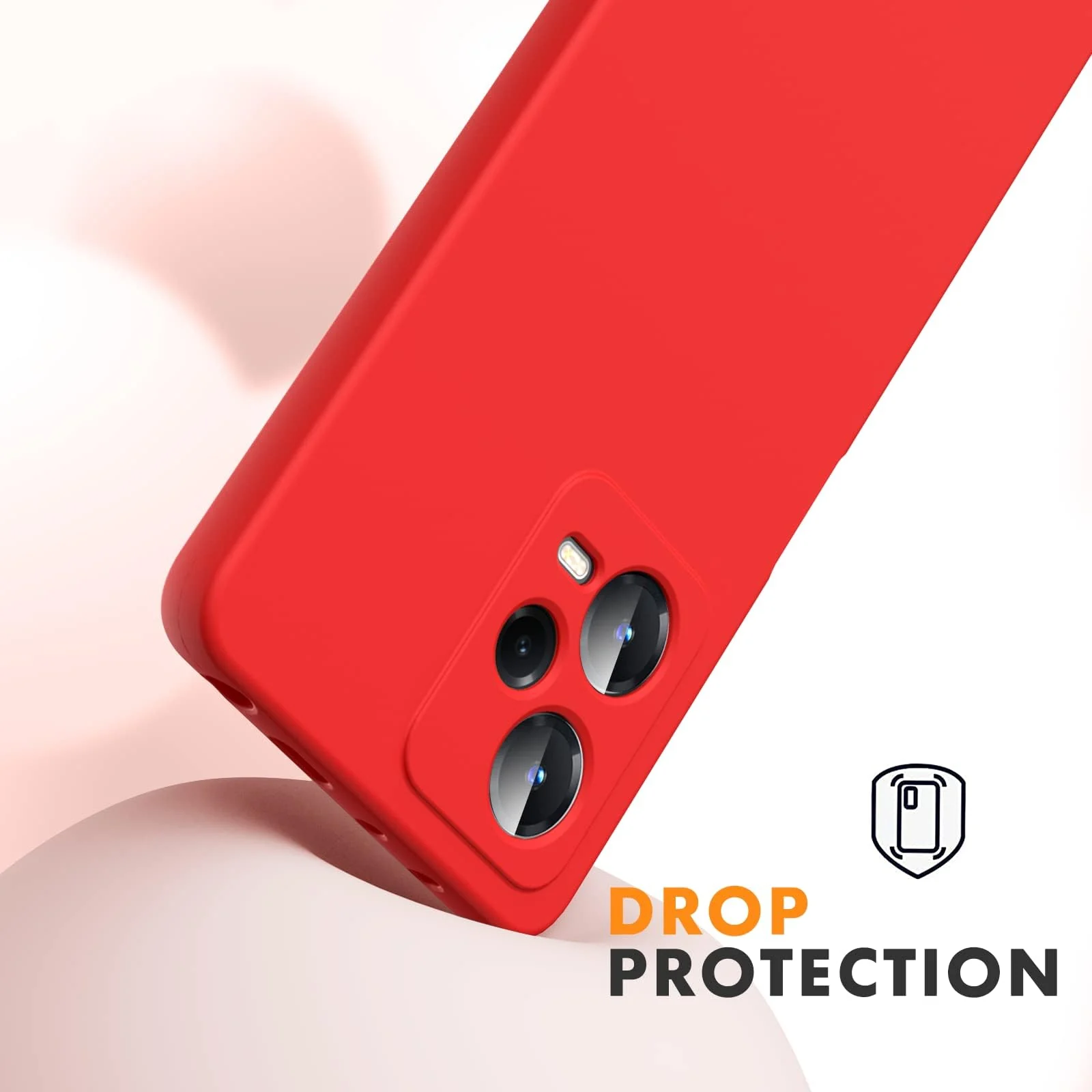 DL3 Mobilak Silicone Protective Case for Xiaomi Redmi Note 12 Pro + / 12 pro plus 5G, Shock-absorbing protection, Scratch-resistant surface, Soft microfiber lining - Red