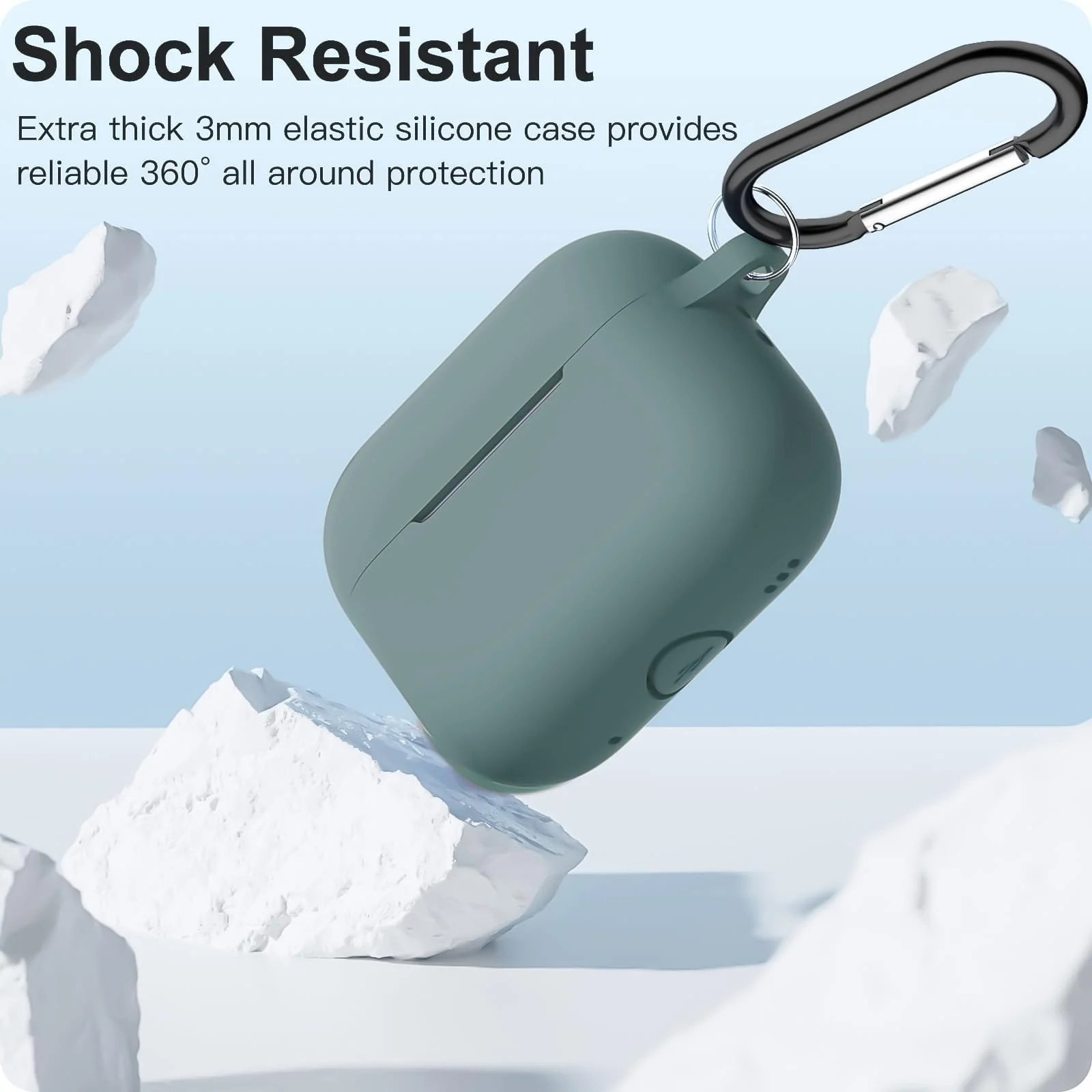 DL3 Mobilak Compatible with AirPods Pro 3 (2025) Generation Case Cover, Protective Silicone Skin with Keychain for Women Men for Apple AirPods Pro Gen 3 (2025), Front LED Visible - Pine Green