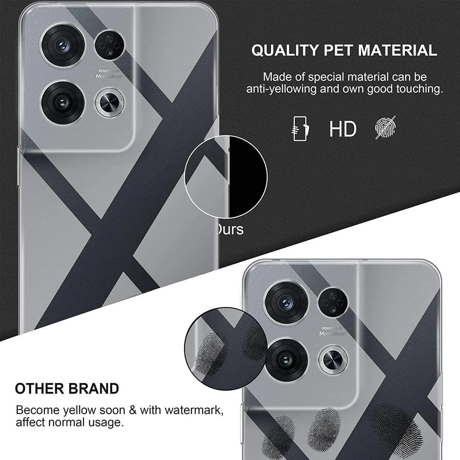 DL3 Mobilak Case Compatible with Reno 8 Pro / 8 Pro Plus Case Crystal Soft TPU Gel Case Flexible Silicone Anti-Scratch Camera Protection TPU Cover - Clear