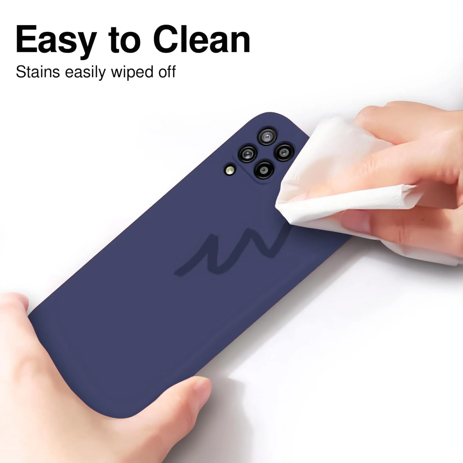 DL3 Mobilak Silicone Protective Case for Samsung Galaxy A12 / M12, Shock-absorbing protection, Scratch-resistant surface, Soft microfiber lining - Blue 2