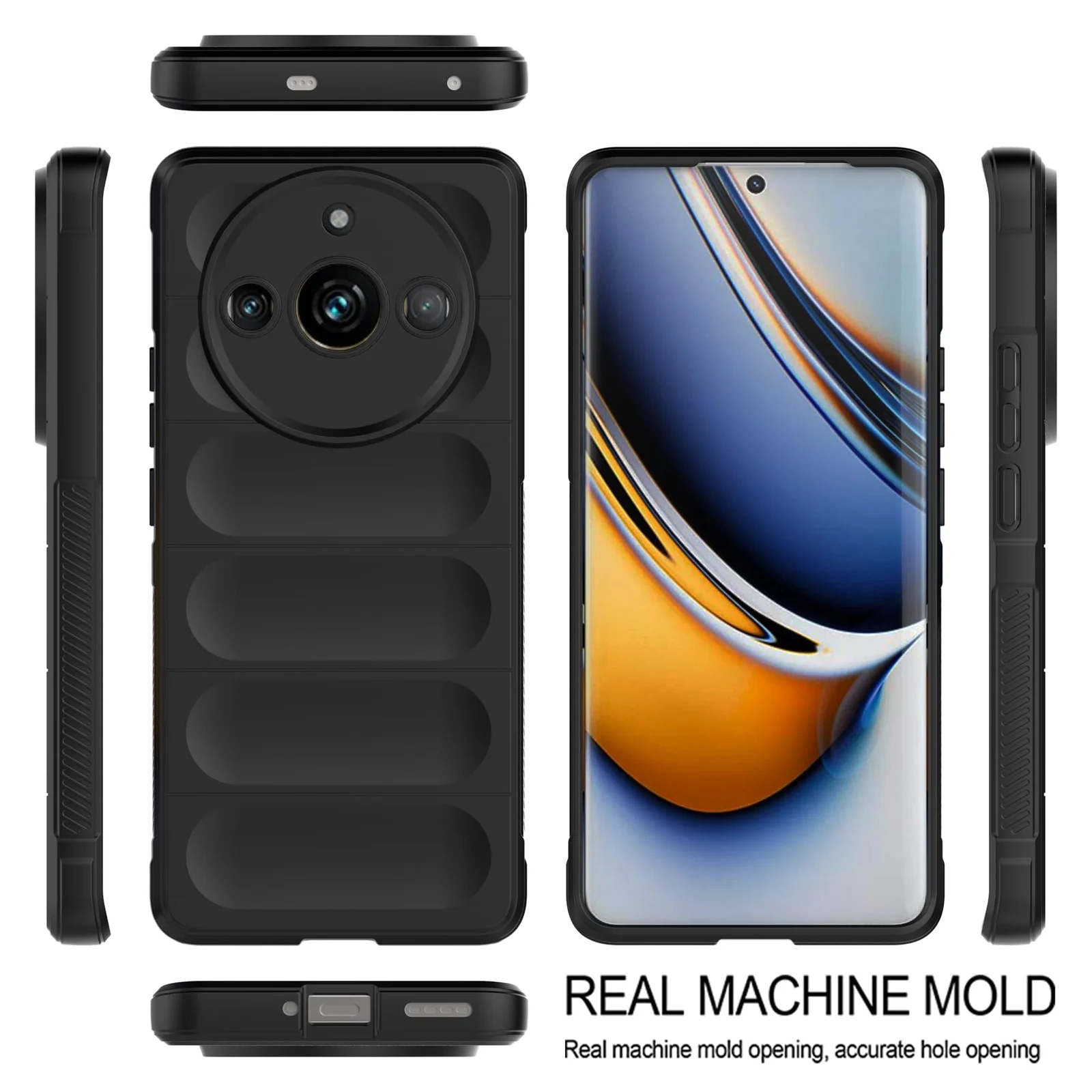 DL3 Mobilak Rugged Protective Case for realme 11 Pro / realme 11 Pro + Plus 5G, Camera protection, Shock-absorbing protection, Non-slip grip - Black