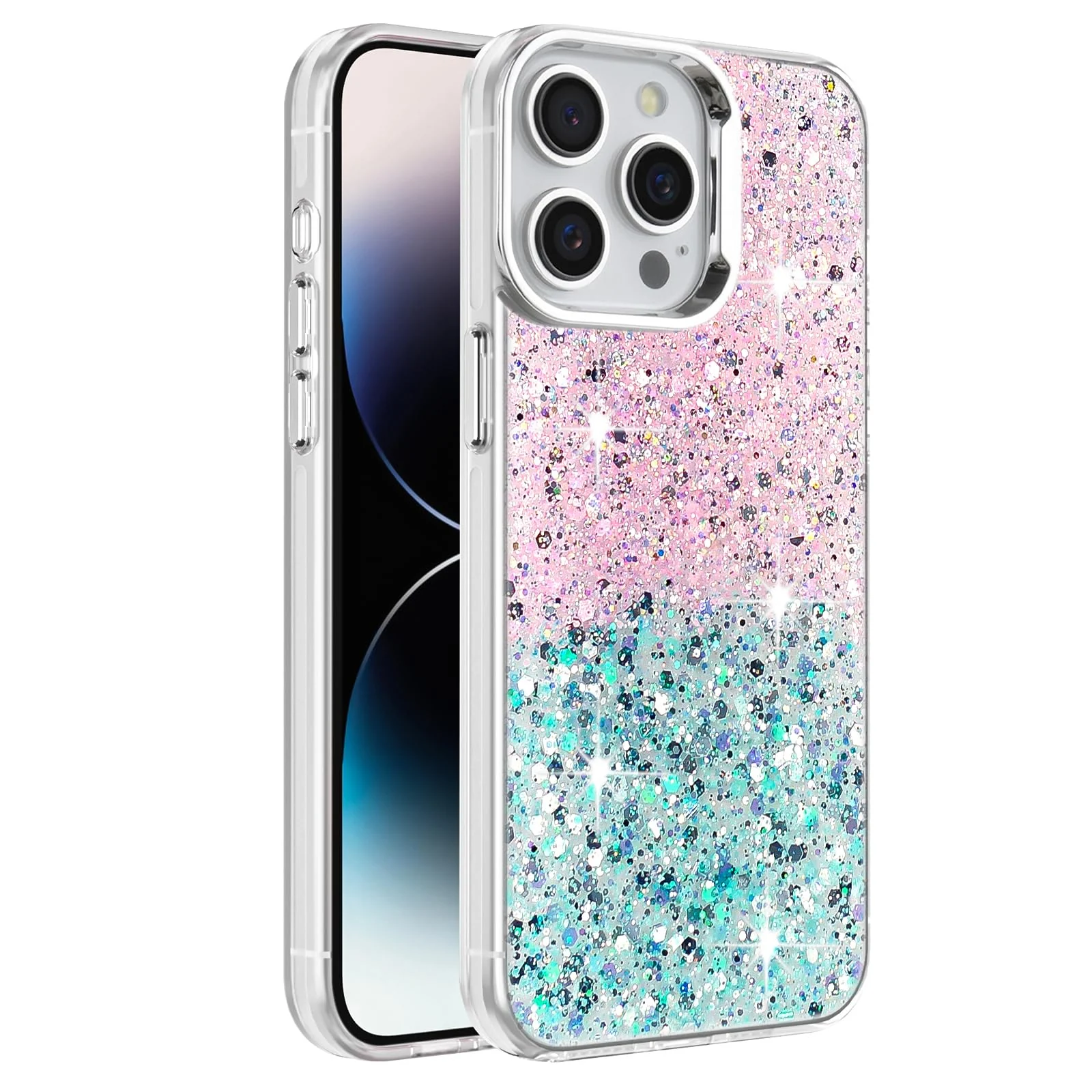 DL3 Mobilak Glitter Protective Case for iPhone 13 Pro 6.1-Inch, Supports wireless charging, Camera protection, Shock-absorbing protection