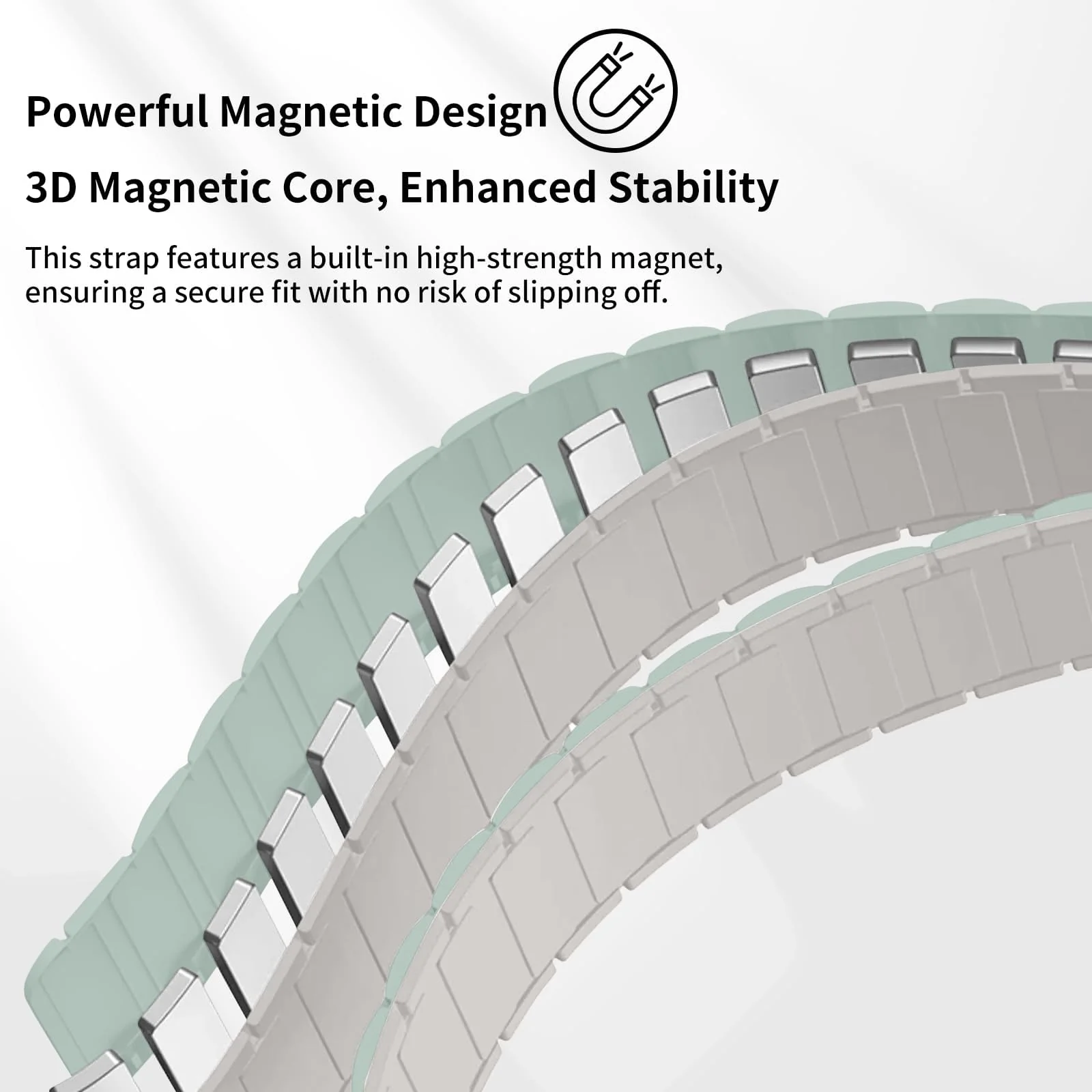 DL3 Mobilak Magnetic Strap for Huawei Watch Fit 4 Pro/Fit4/Fit 3 Replacement Straps Strong Silicone, Easy to Wear, Waterproof, Sporty, Daily Wear Watchbands for Men and Women - Mint Green | Starlight