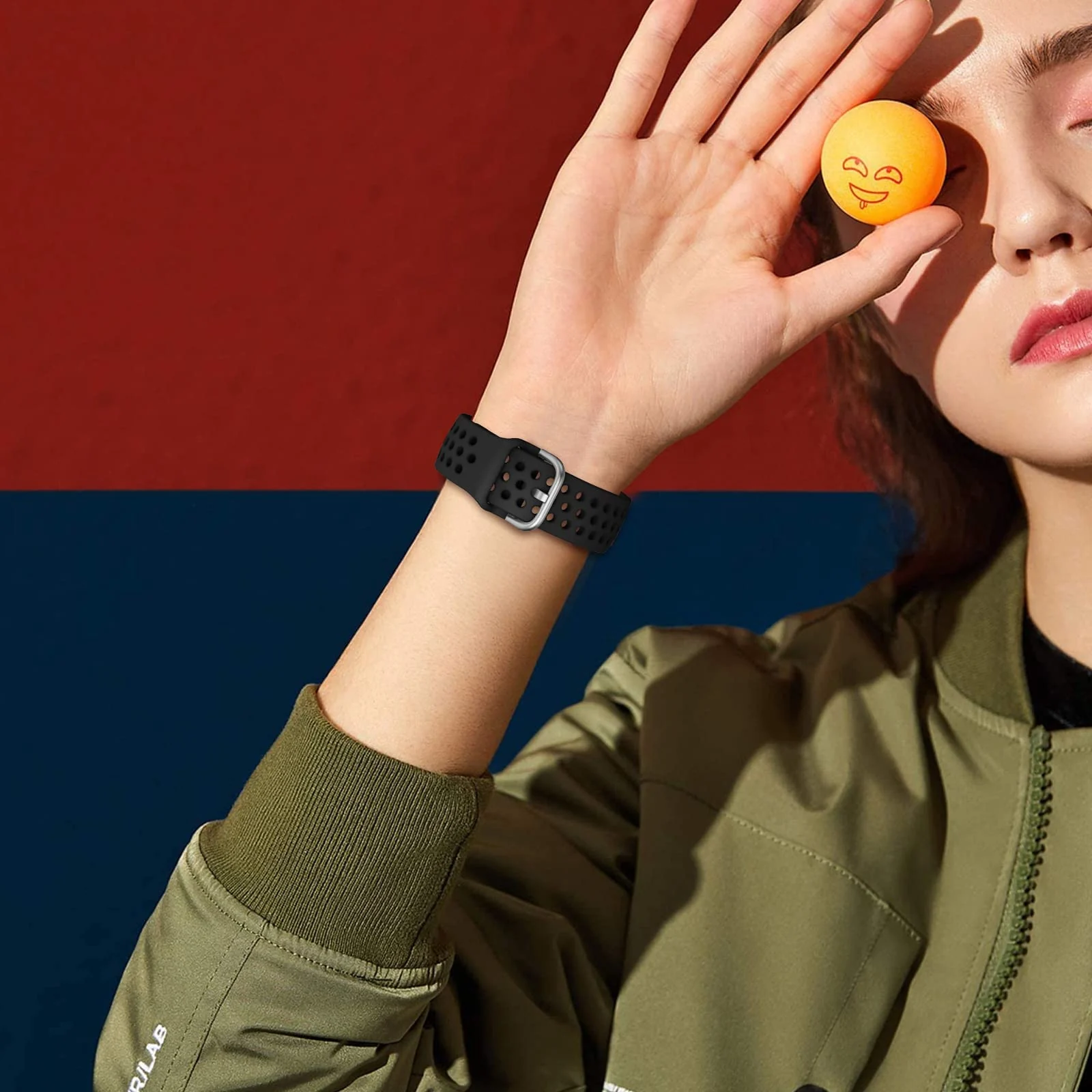 DL3 Mobilak Silicone Sport Band 20MM Strap For Samsung Galaxy Watch 7 6 5 4 40mm 44mm/5 Pro 45mm/S2 classic/active 2 40mm 44mm/Amazfi GTS 2/2e/GTS 3/3 Pro/GTS 4/GTS 2 Mini/3 Mini/4 Mini/Bip3/Bip 3 Pro - Black