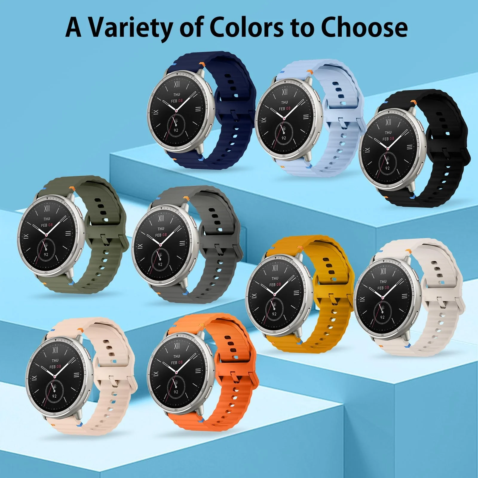 DL3 Mobilak 18m Strap for Huawei Watch GT 6 41mm/GT 5 Pro 42 mm/GT5 41mm/GT4 41 mm/Huawei Watch 5 42mm, 18 mm Silicone Sport Armband Replacement Bracelet for Venu 2S/3S/Vivomove 3S/4S - Army Green