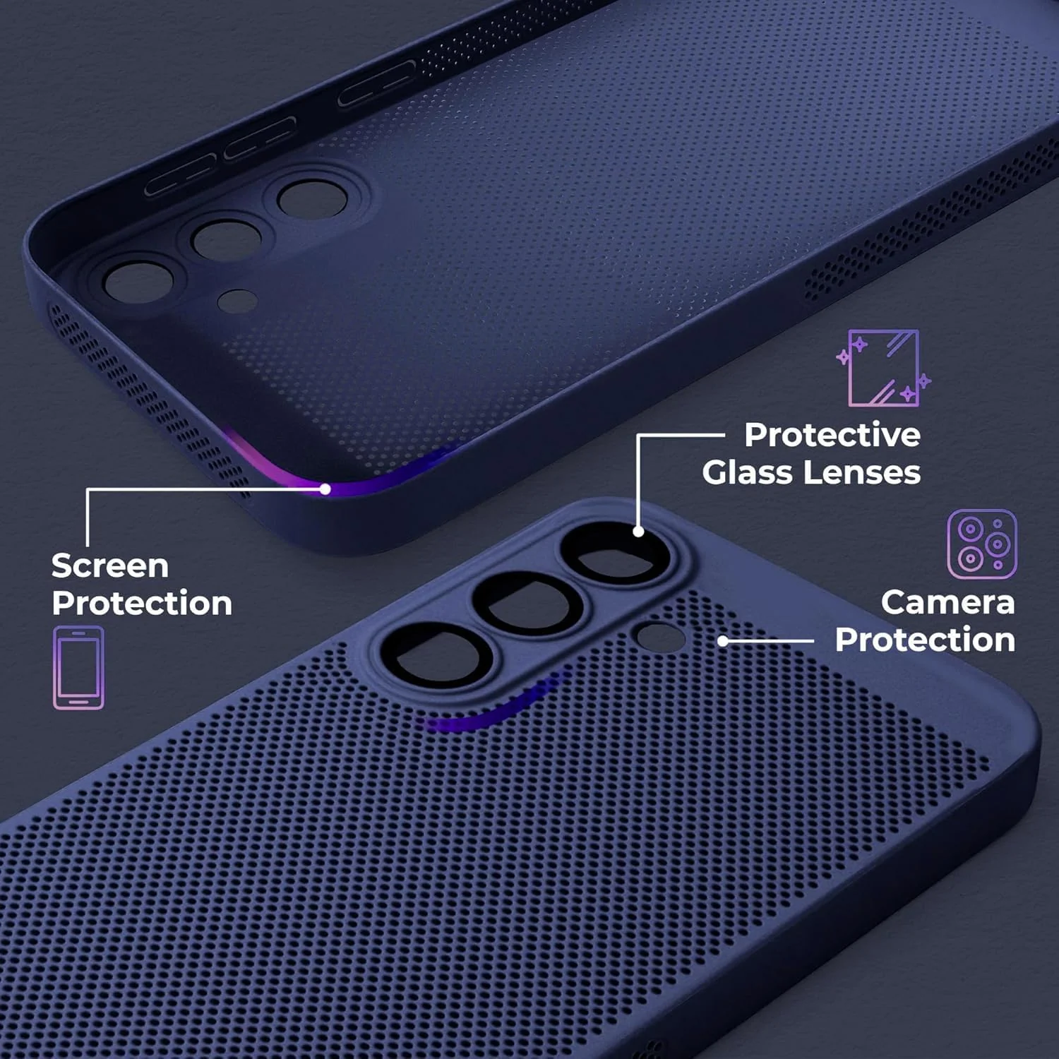 DL3 Mobilak PC Protective Case for Samsung Galaxy A26 5G, Supports wireless charging, Camera protection, Shock-absorbing protection - Blue