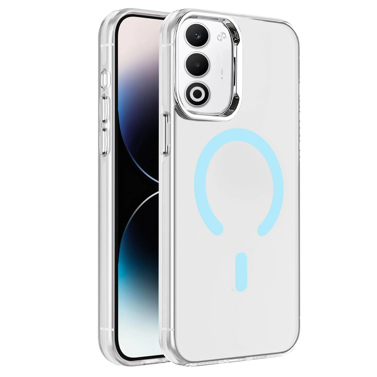 DL3 Mobilak Case for OPPO A5 4G Crystal Clear [Not Compatible with MagSafe] Soft TPU Gel Case Flexible Silicone Anti-Scratch Transparent TPU Cover - Baby Blue