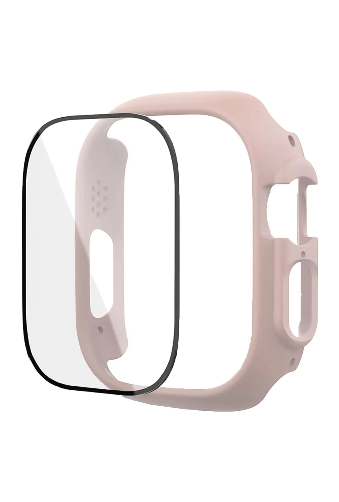DL3 Mobilak Band with Case For Apple Watch Ultra/Ultra 2 49mm, Adjustable Silicone Sport Wristband Replacement, Strap With Cover Built-in Glass Screen Protector for iWatch Ultra 49 mm - A.Pink