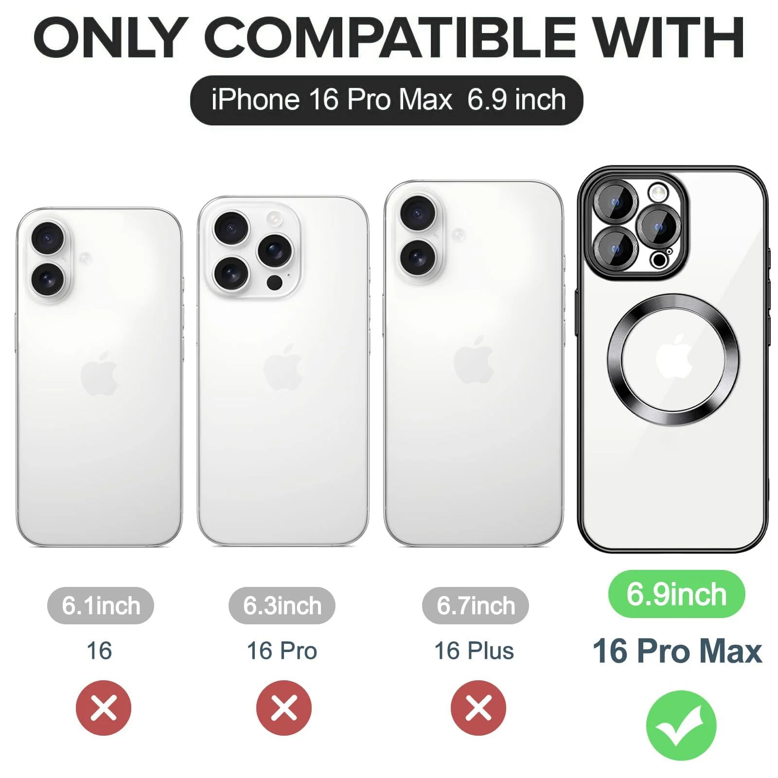 DL3 Mobilak Plated-Edge TPU Protective Case with Camera Protection for iPhone 16 Pro Max - Black