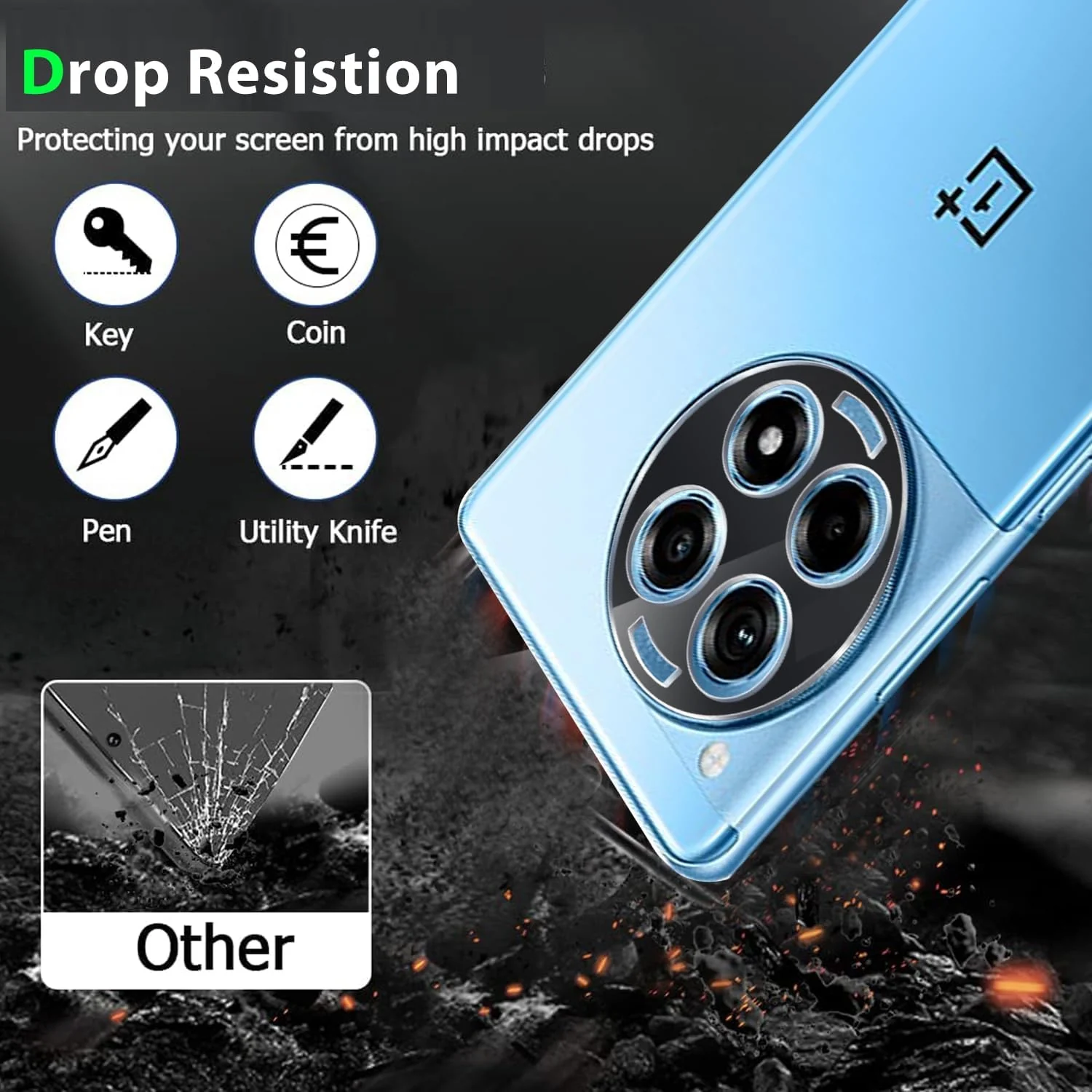 DL3 Mobilak OnePlus 12R 5G Camera Lens Protector Tempered Glass Screen Protector HD [Full Coverage][Anti-Scratch] Drop Protection Ultra Clear/Thin Lens Protector Case - Black