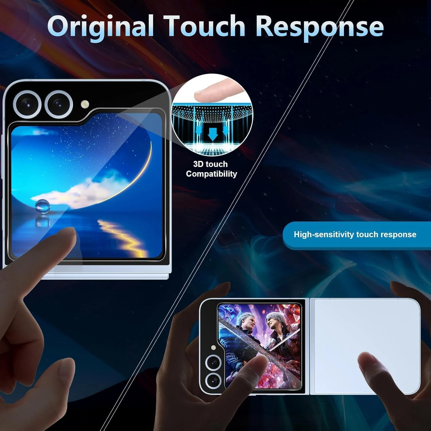 DL3 Mobilak Screen Protector for Samsung Galaxy Z Flip 6, Tempered Glass Screen Saver Premium HD Protective, Scratch Resistant, NO-Bubble, 9H Hardness, Full Coverage Film - Clear