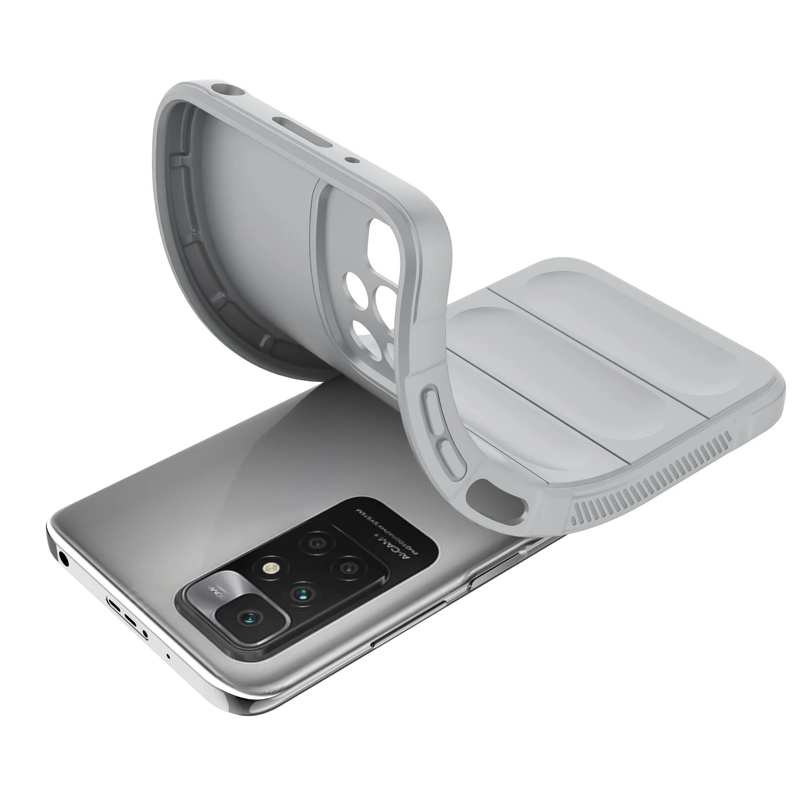 DL3 Mobilak Flexible Silicone and TPU Protective Case with Camera Protection for Xiaomi Redmi 10 4G / Redmi 10 2022 - Gray