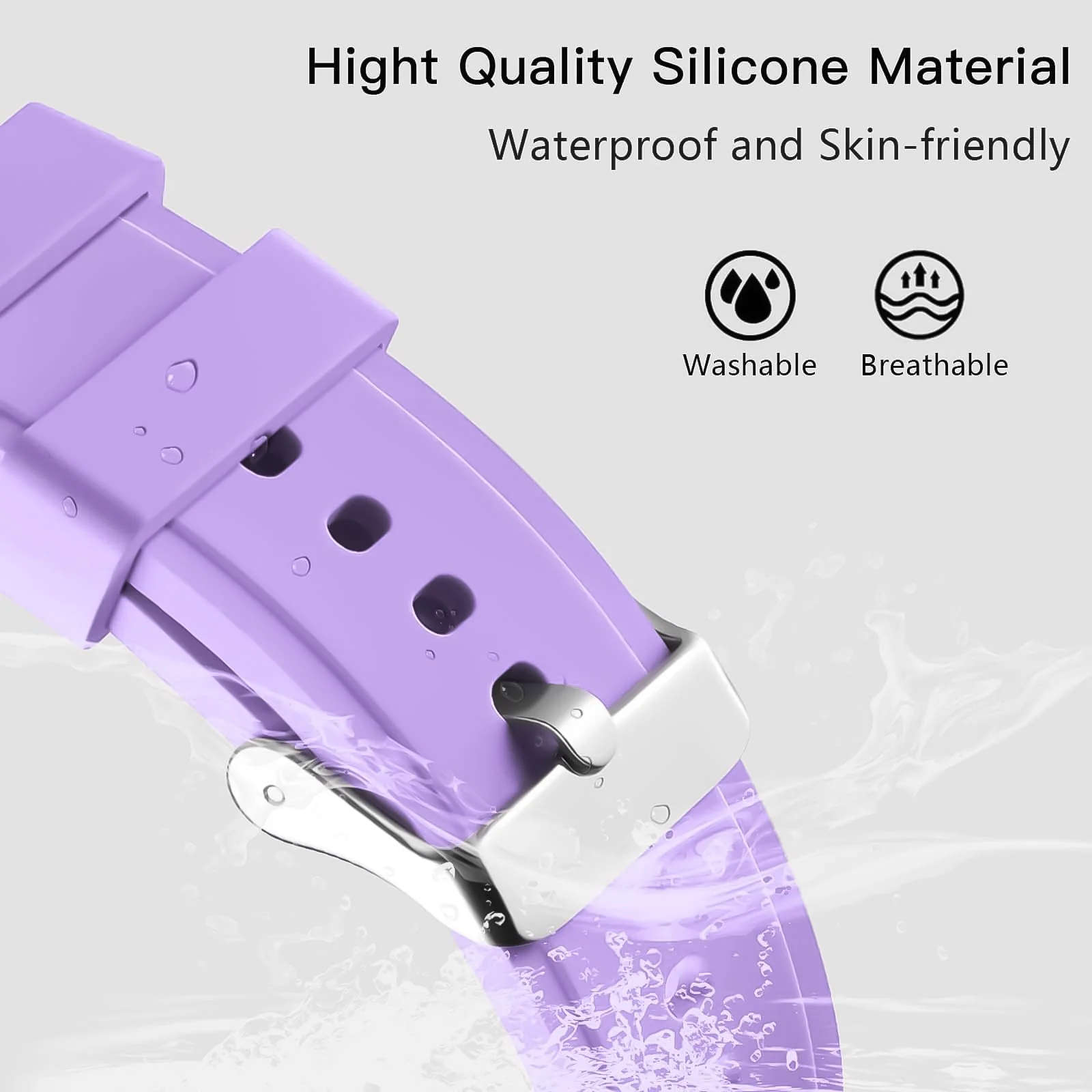 DL3 Mobilak No Gap Bands Compatible with Samsung Galaxy Watch 7 5 4 6 Band 44mm 40mm/Watch 5 Pro 45mm/Galaxy Watch 4 Classic 46mm 42mm Strap,20mm Quick Release Sport Replacement Bands for Women Men - Purple