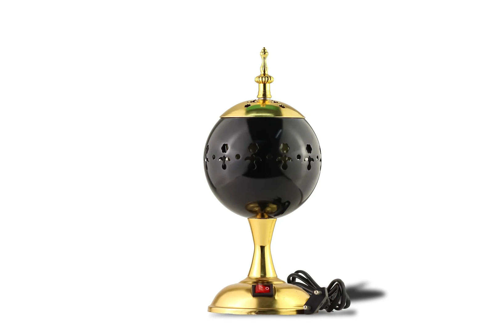 Mobigon Arabian Electric Incense Burners metal Vintage Arabic Burner, Middle Eastern Incense Holder- Electric Incense Burner Bakhoor Suitable For Arabian Oud, Home, Hotel Decor - D. Black&Gold