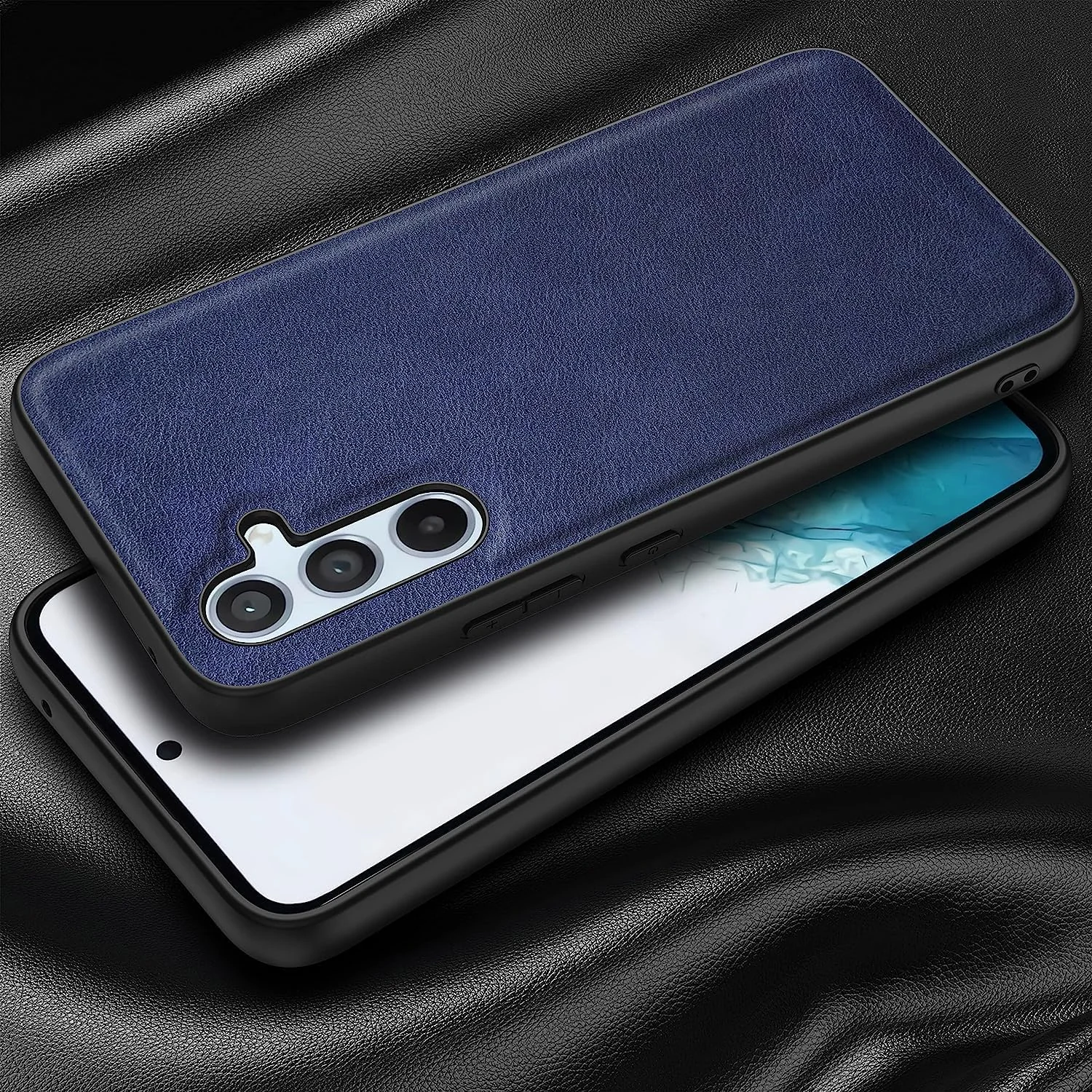 DL3 Mobilak Leather Protective Case for Samsung Galaxy A14 5G / 4G, Shock-absorbing protection, Scratch-resistant surface, Non-slip grip - Blue
