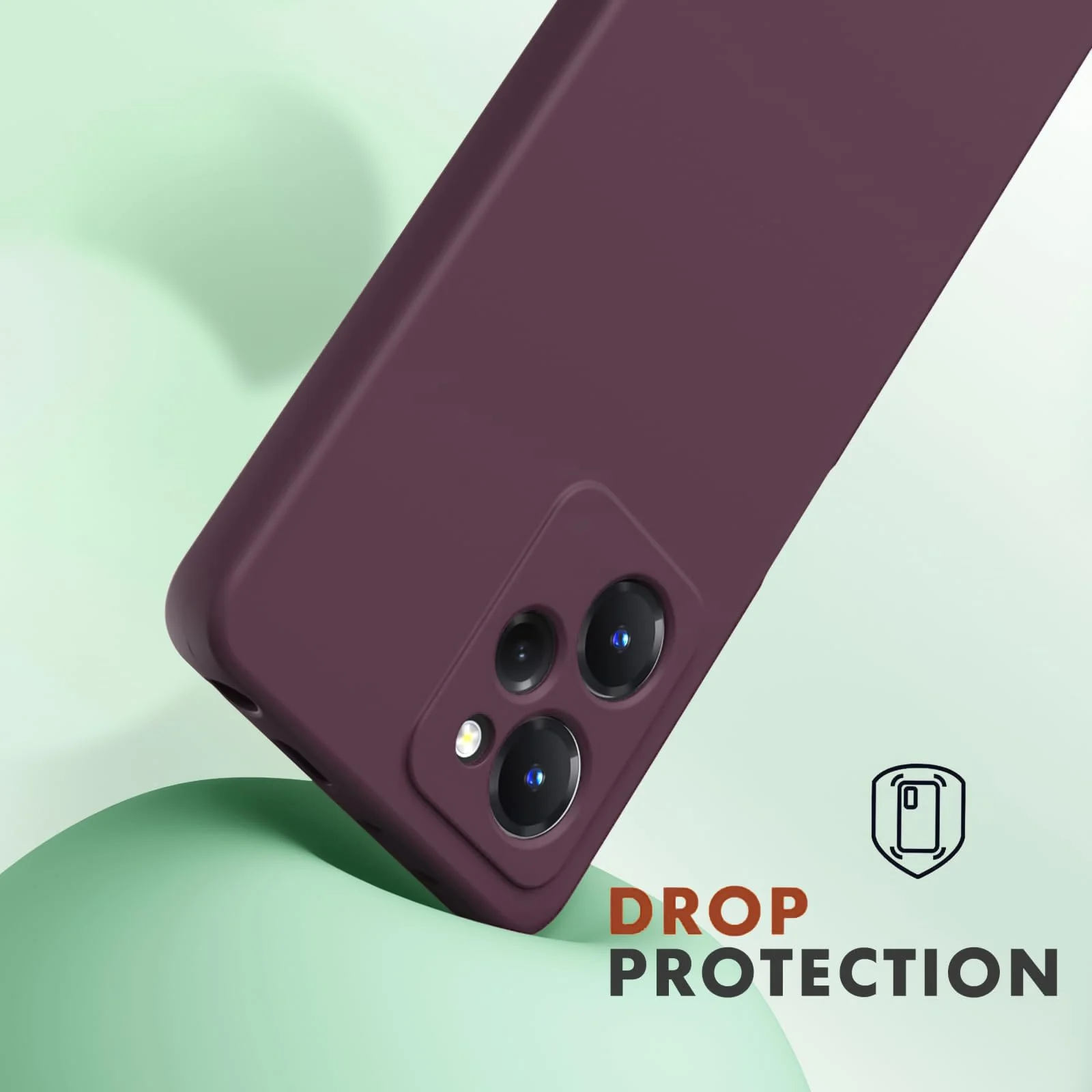DL3 Mobilak Soft Silicone Protective Case for POCO X5 Pro 5G with Microfiber Lining and Shockproof Design - Wine Red